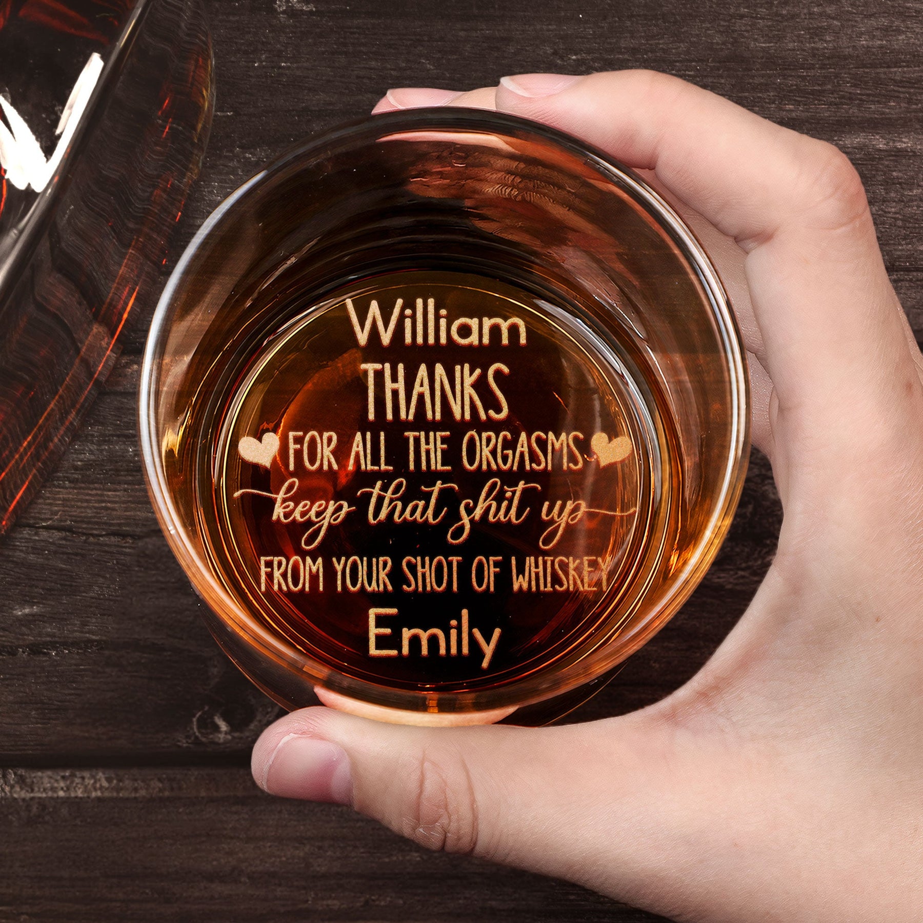 Thanks For All The Orgasms - Personalized Whiskey Glass With Photo