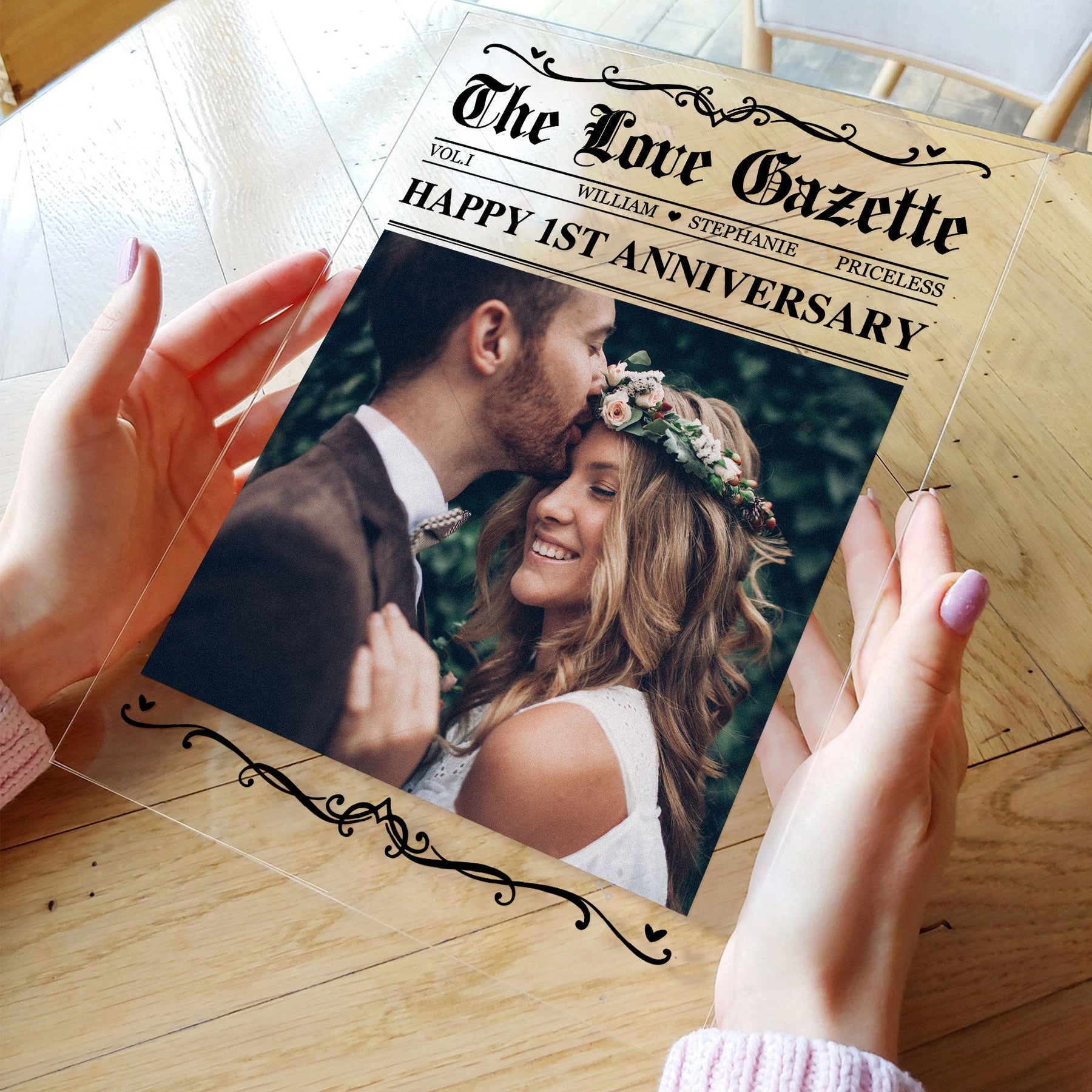 The Anniversary Times Newspaper - Personalized Acrylic Photo Plaque