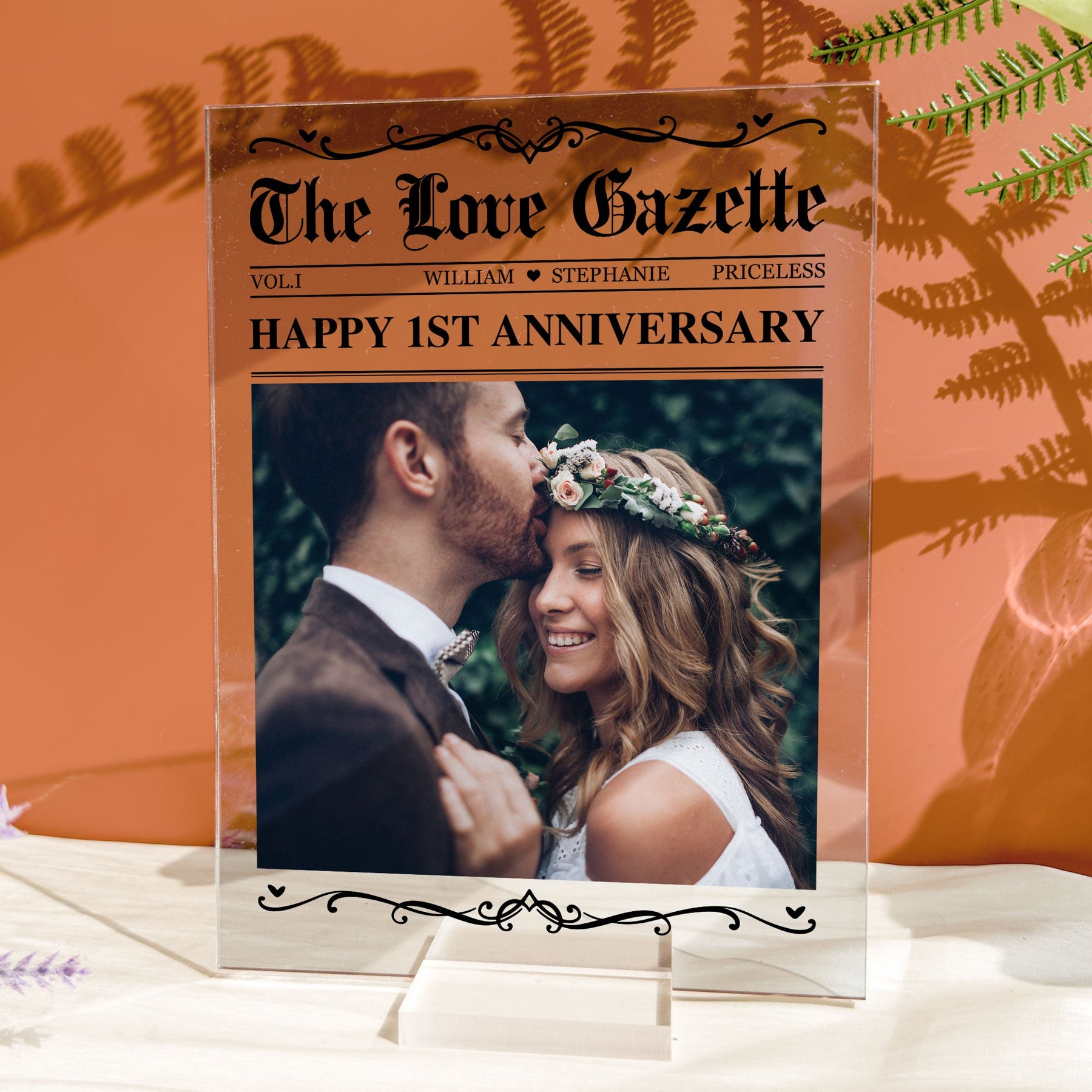 The Anniversary Times Newspaper - Personalized Acrylic Photo Plaque
