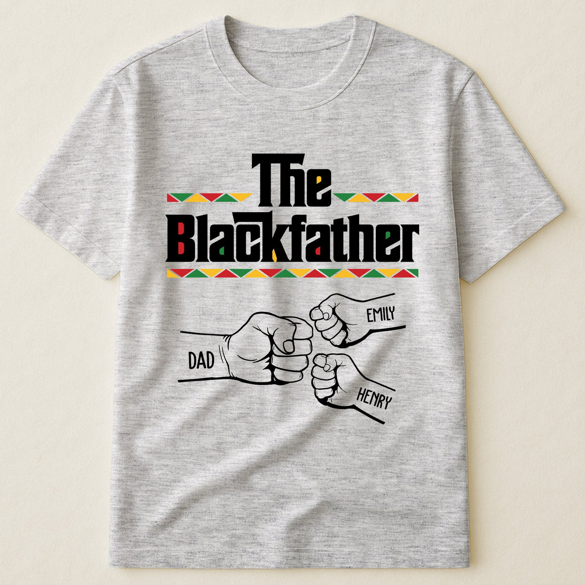 The Black Father Fist Bump Father's Day Gift For Dad, Husband - Personalized Shirt
