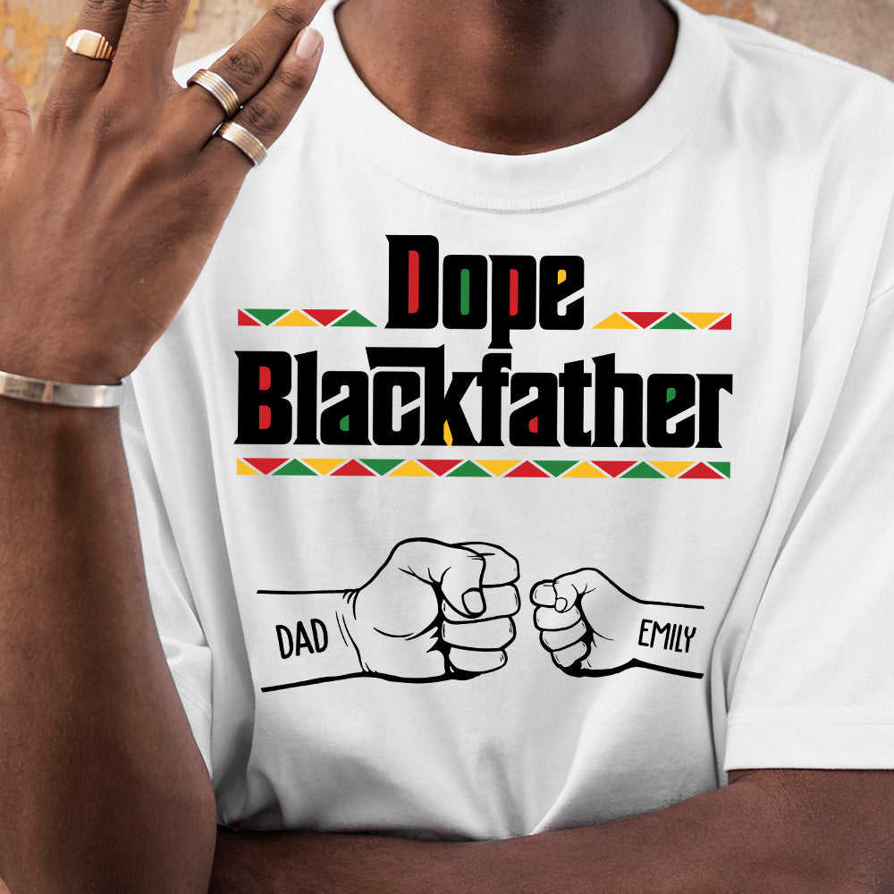 The Black Father Fist Bump Father's Day Gift For Dad, Husband - Personalized Shirt
