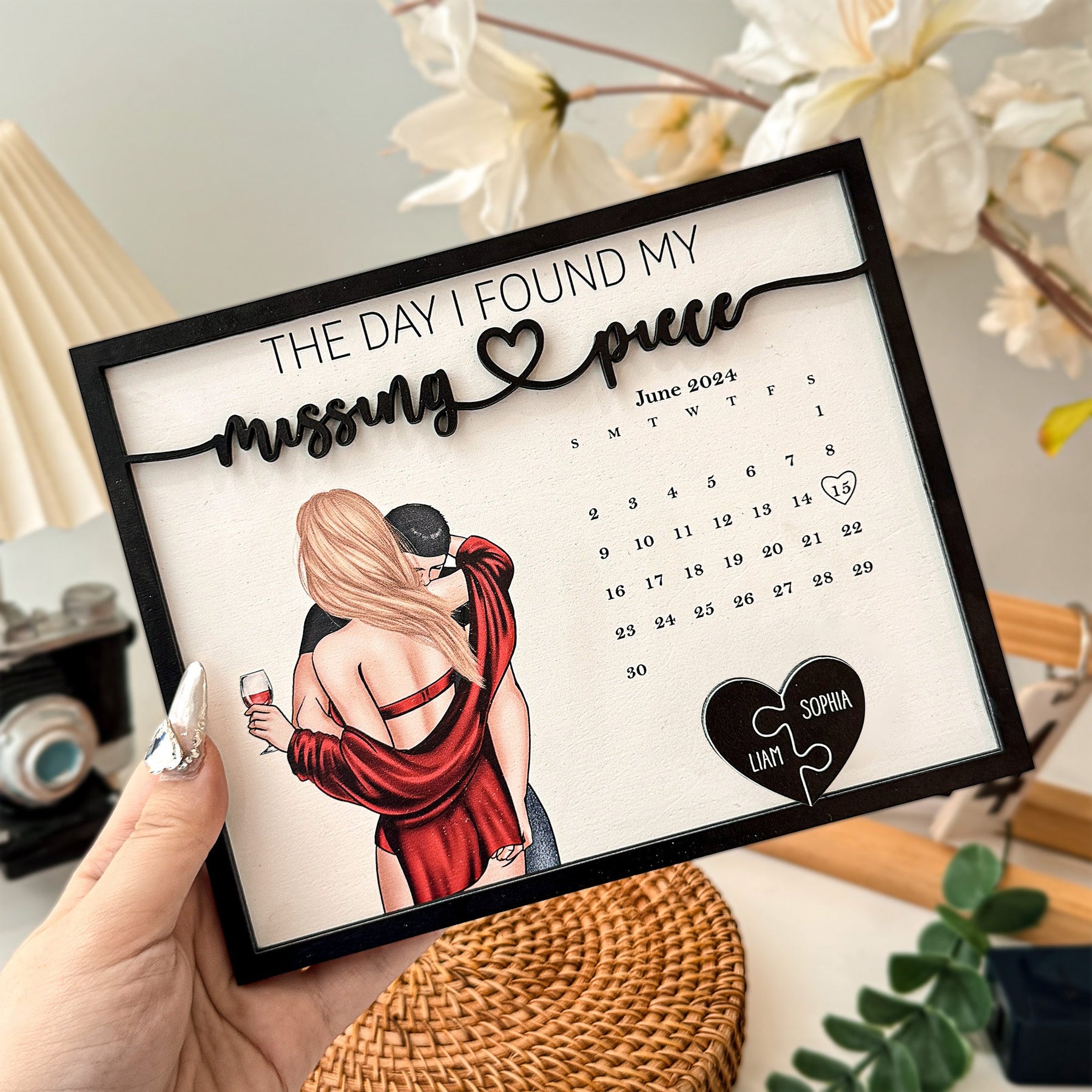 The Day I Found My Missing Piece - Personalized Wooden Plaque