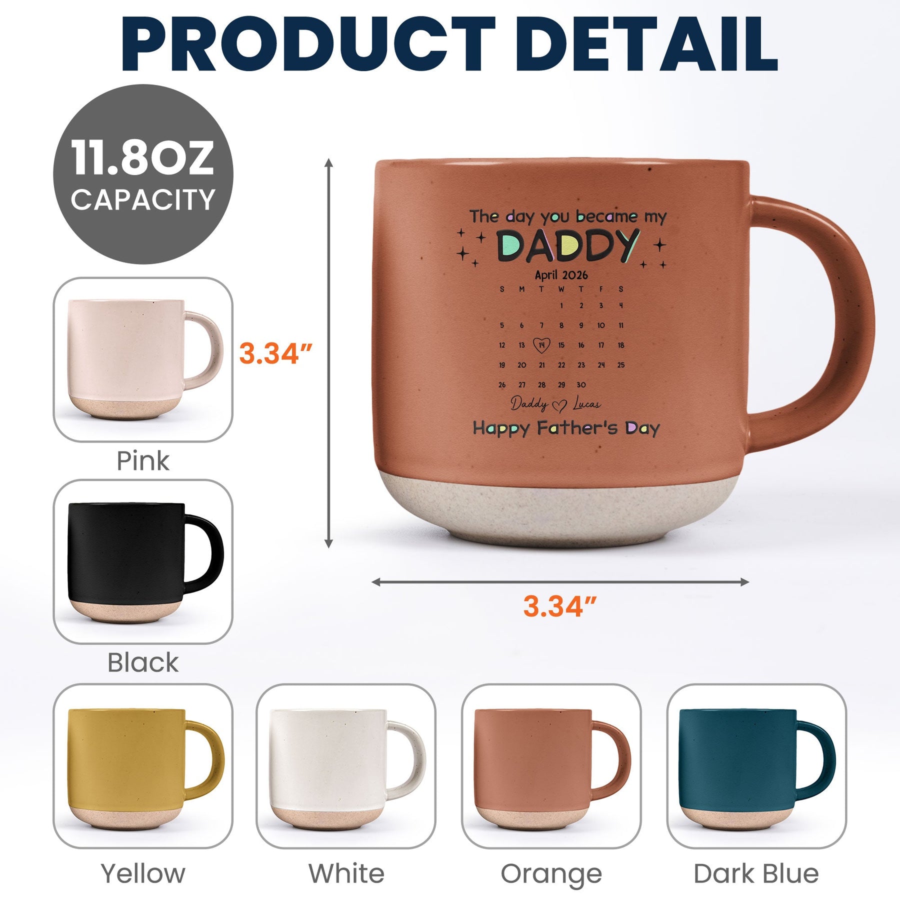 The Day You Became My Daddy - Personalized Mug