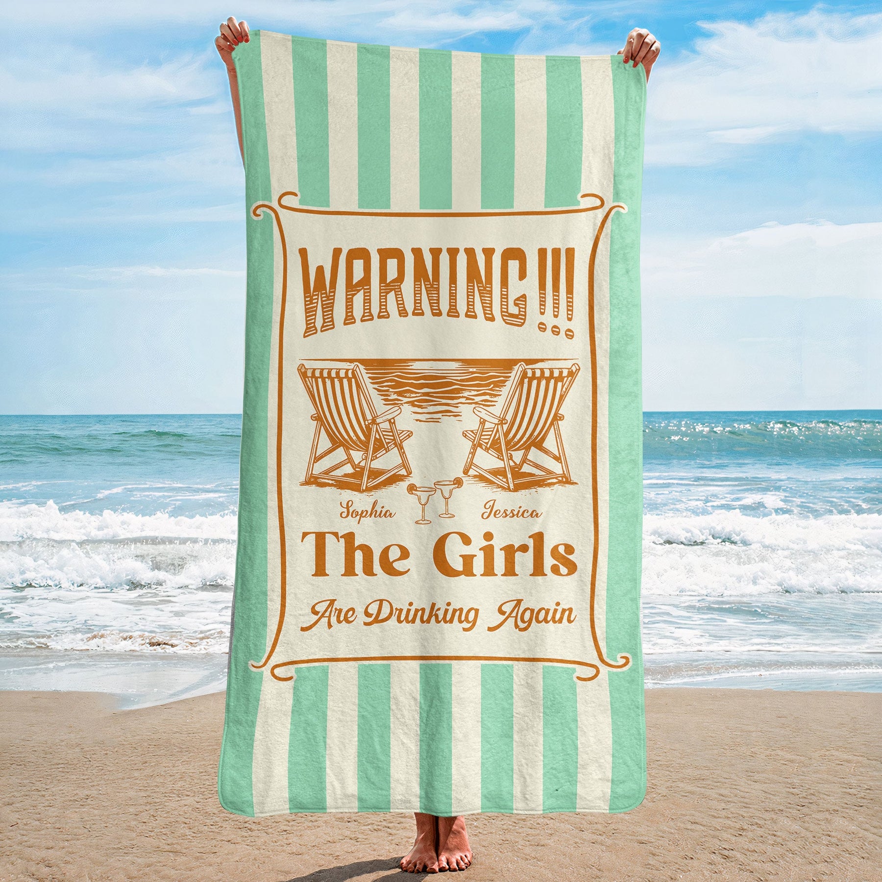 The Girls Are Drinking Again - Personalized Quick-Dry Beach Towel