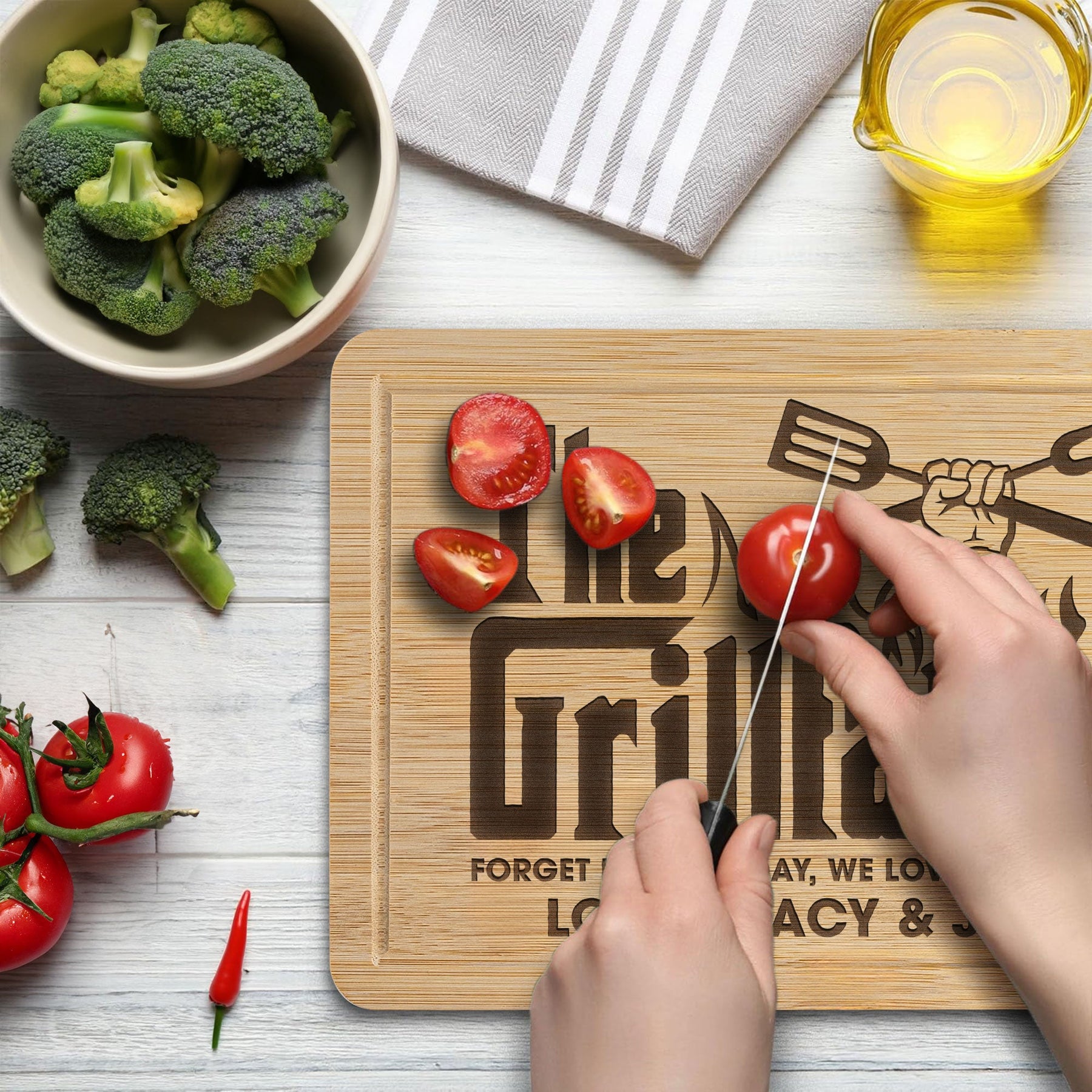 The Grillfather - Personalized Engraved Wooden Cutting Board
