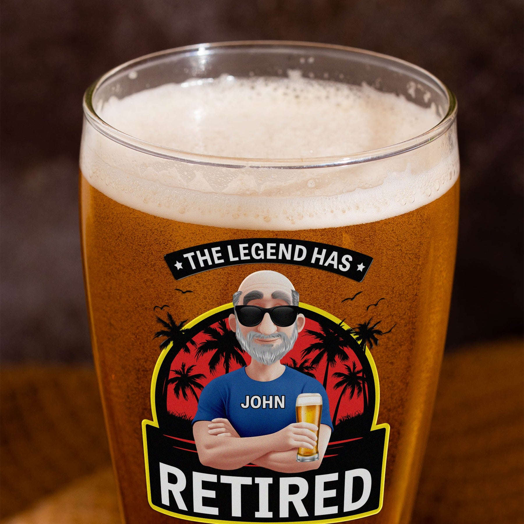 The Legend Has Retired - Personalized Pilsner Glass