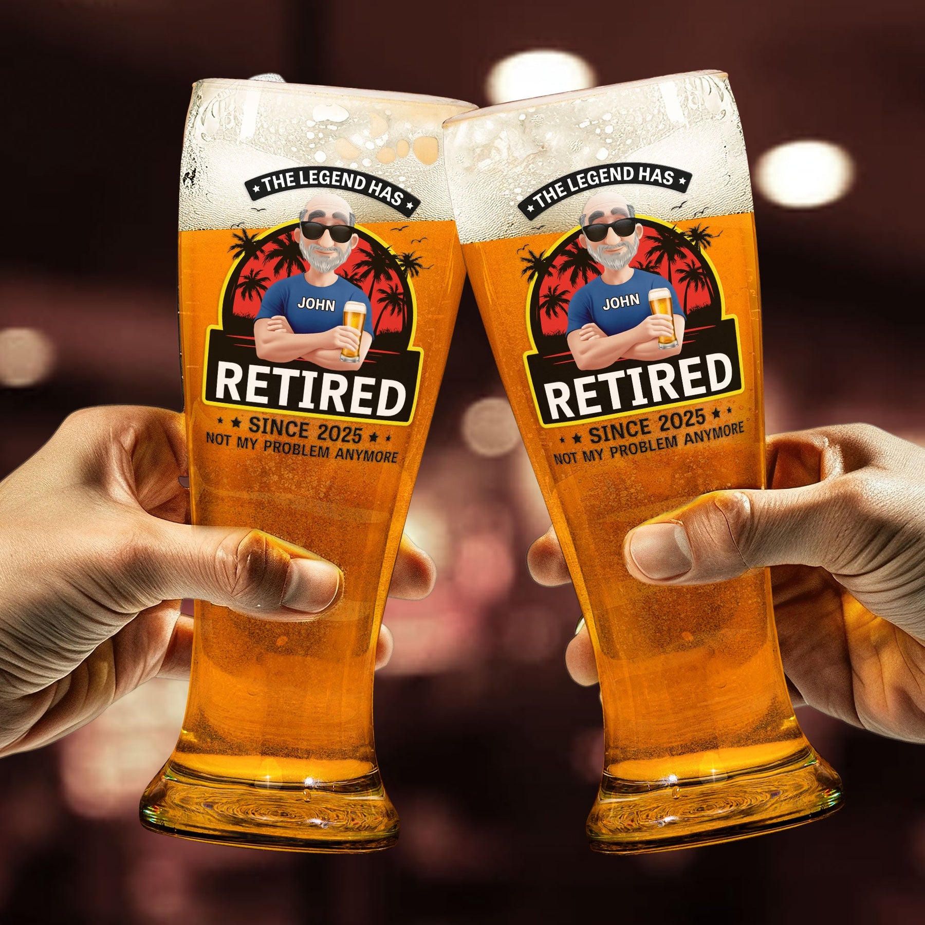 The Legend Has Retired - Personalized Pilsner Glass