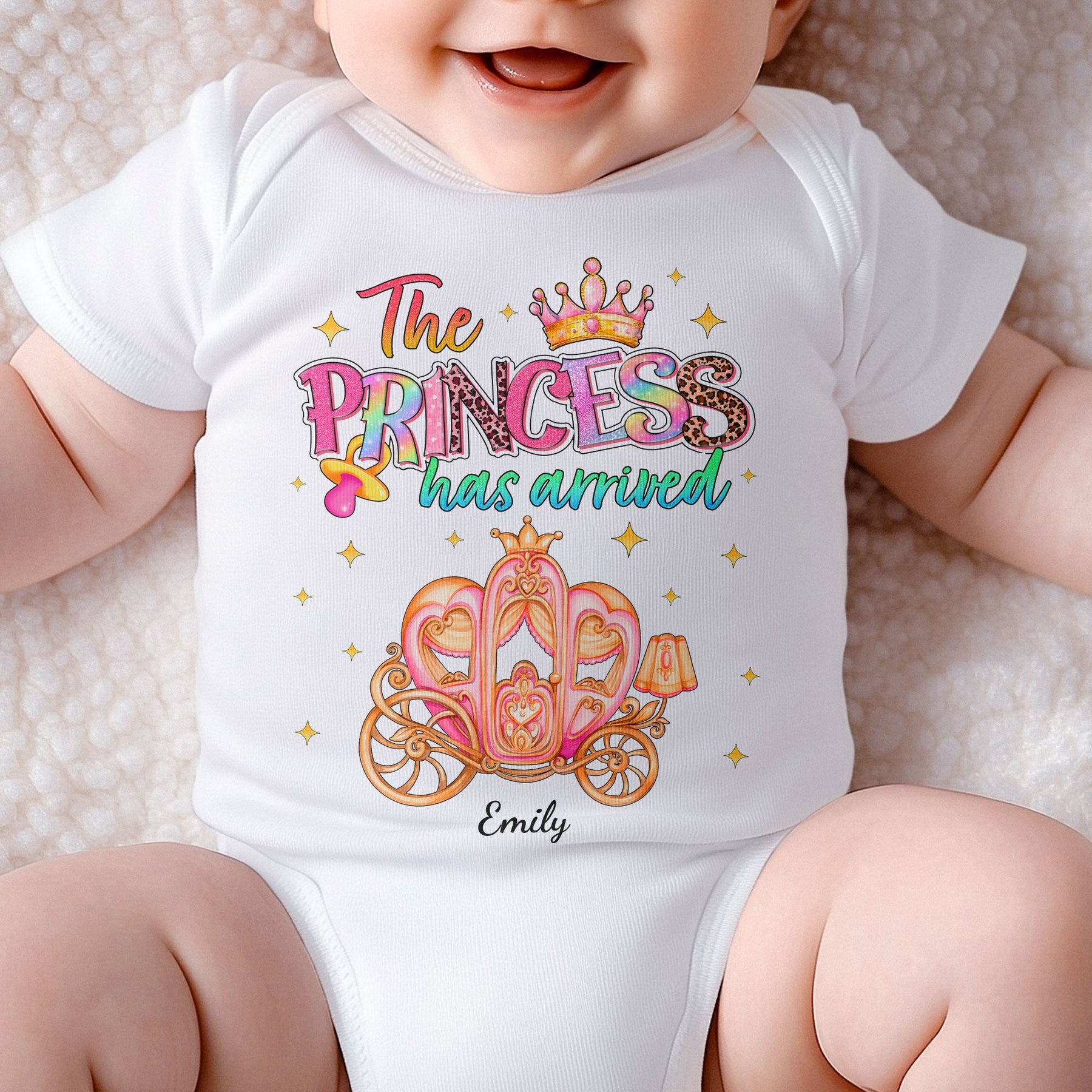 The Princess Has Arrived - Personalized Baby Bodysuit