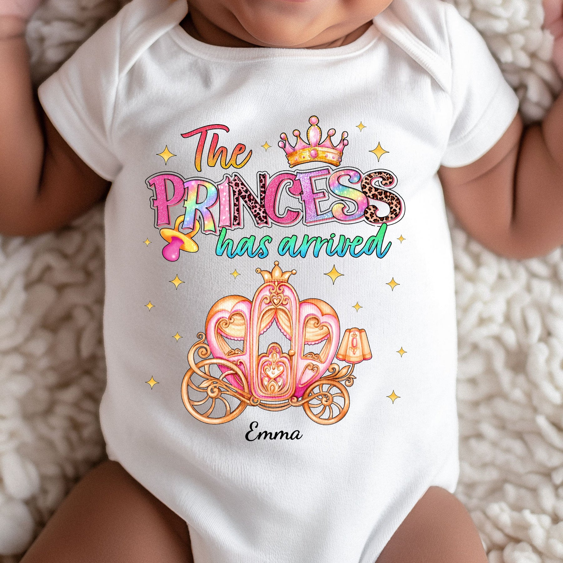 The Princess Has Arrived - Personalized Baby Bodysuit