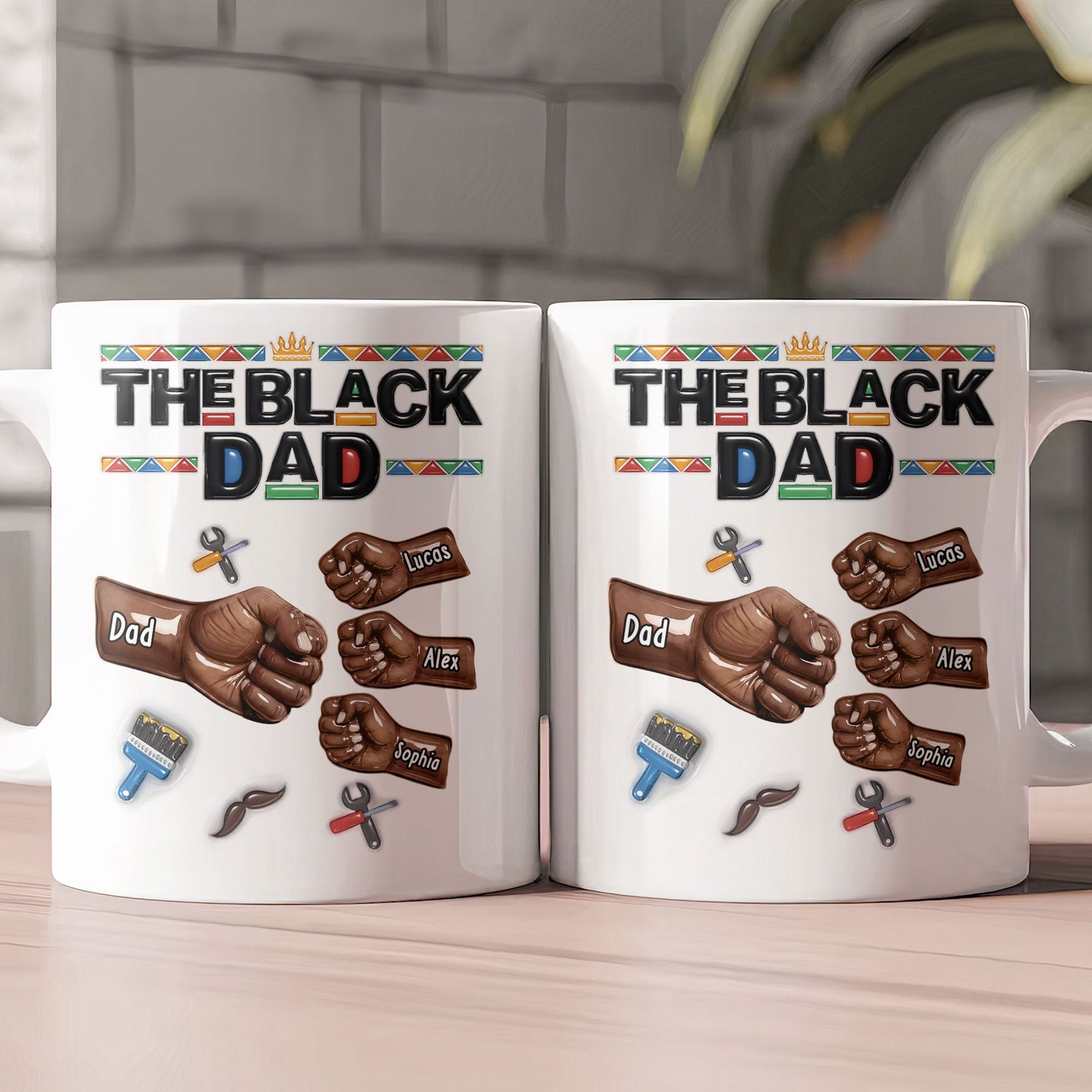 The Black Dad Father's Day Gift For Him, Dad, Husband - Personalized Mug
