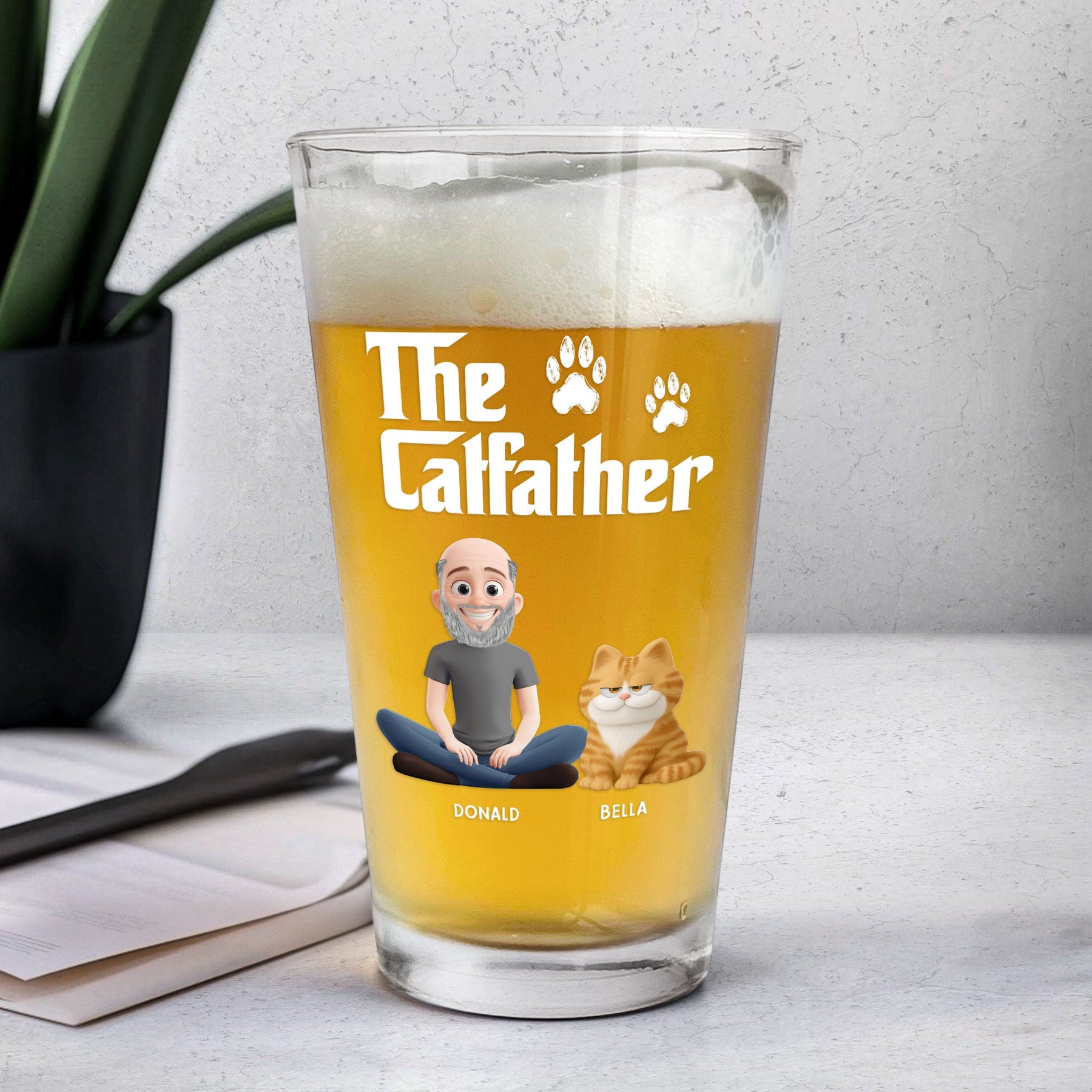 The Dogfather - Personalized Beer Glass