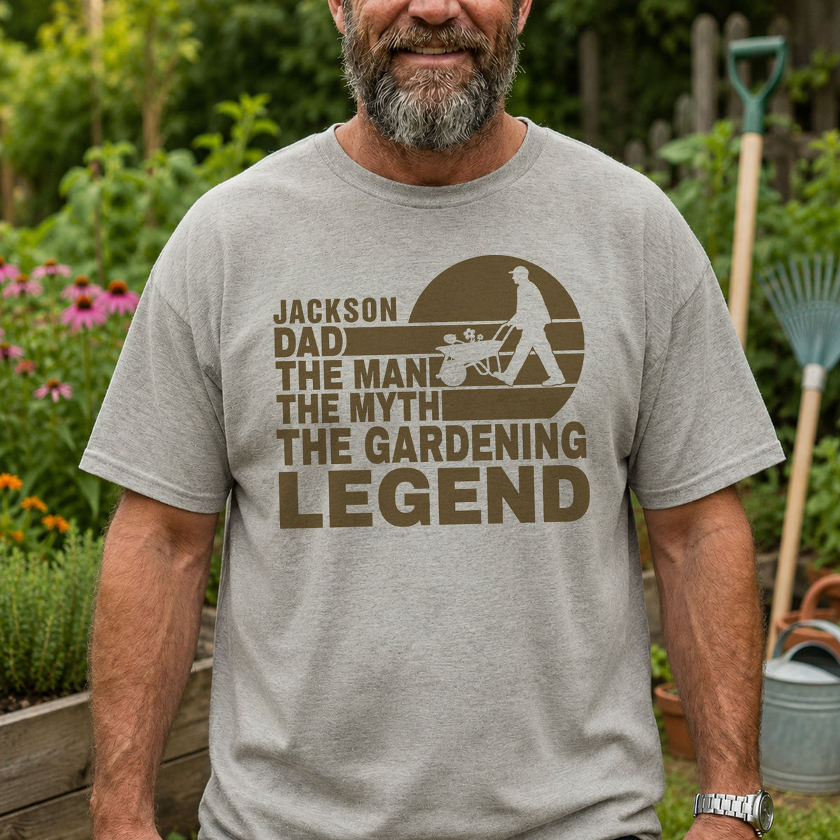 The Gardenfather Funny Gardening Gardener Father's Day Gift - Personalized Shirt