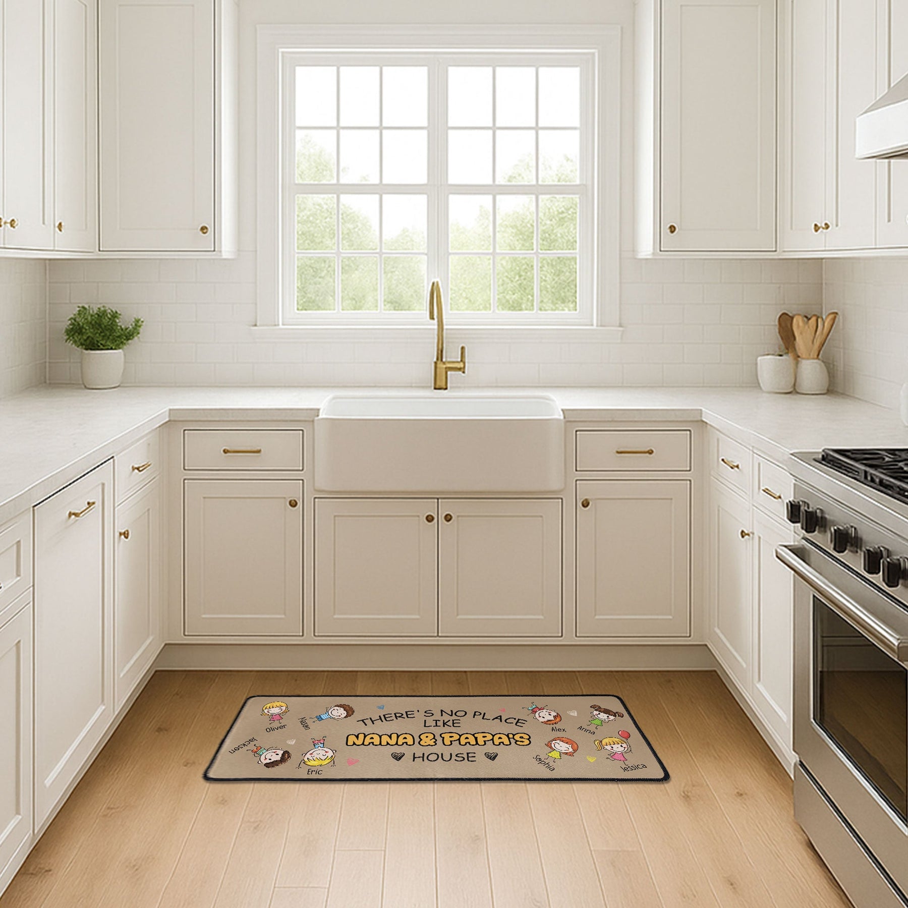 There's No Place Like Nana & Papa's House - Personalized Runner Rug