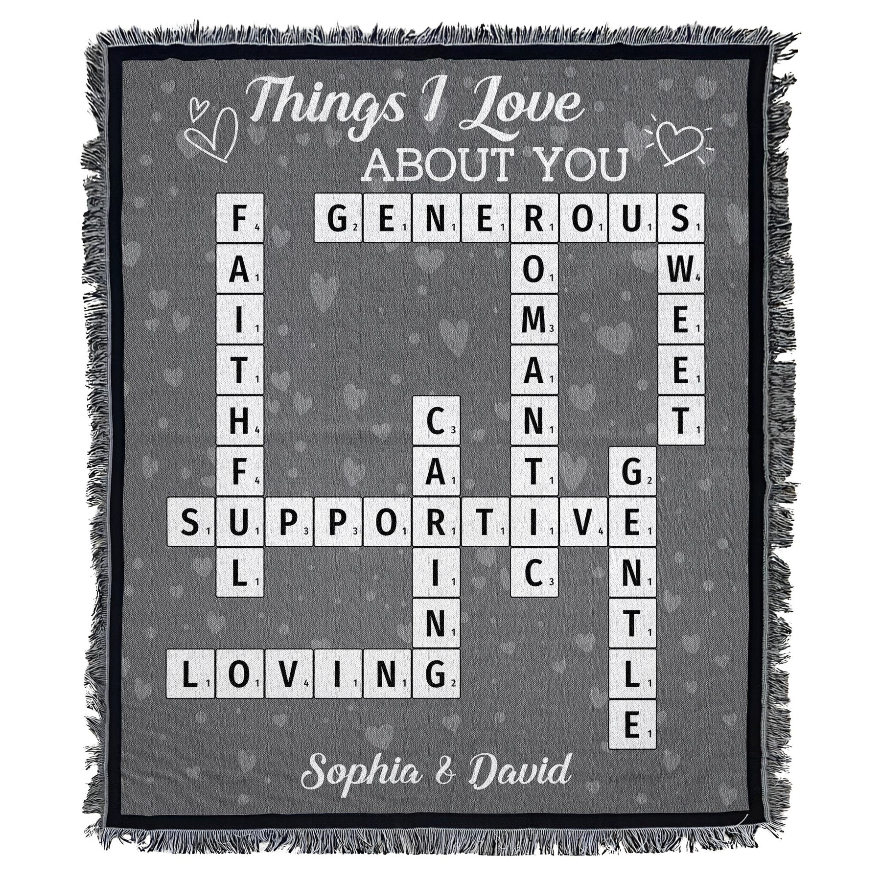 Things I Love About You - Personalized Woven Blanket