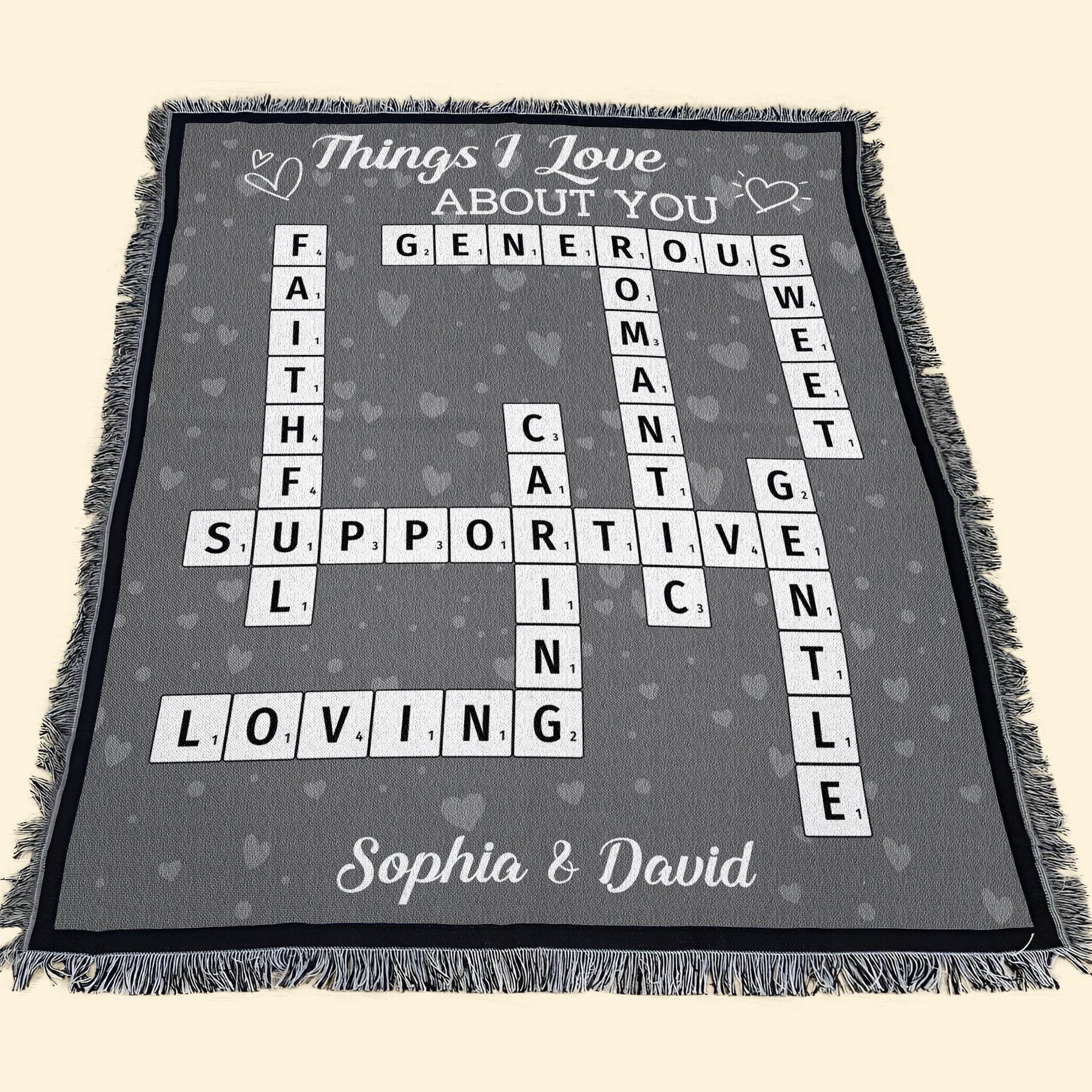 Things I Love About You - Personalized Woven Blanket