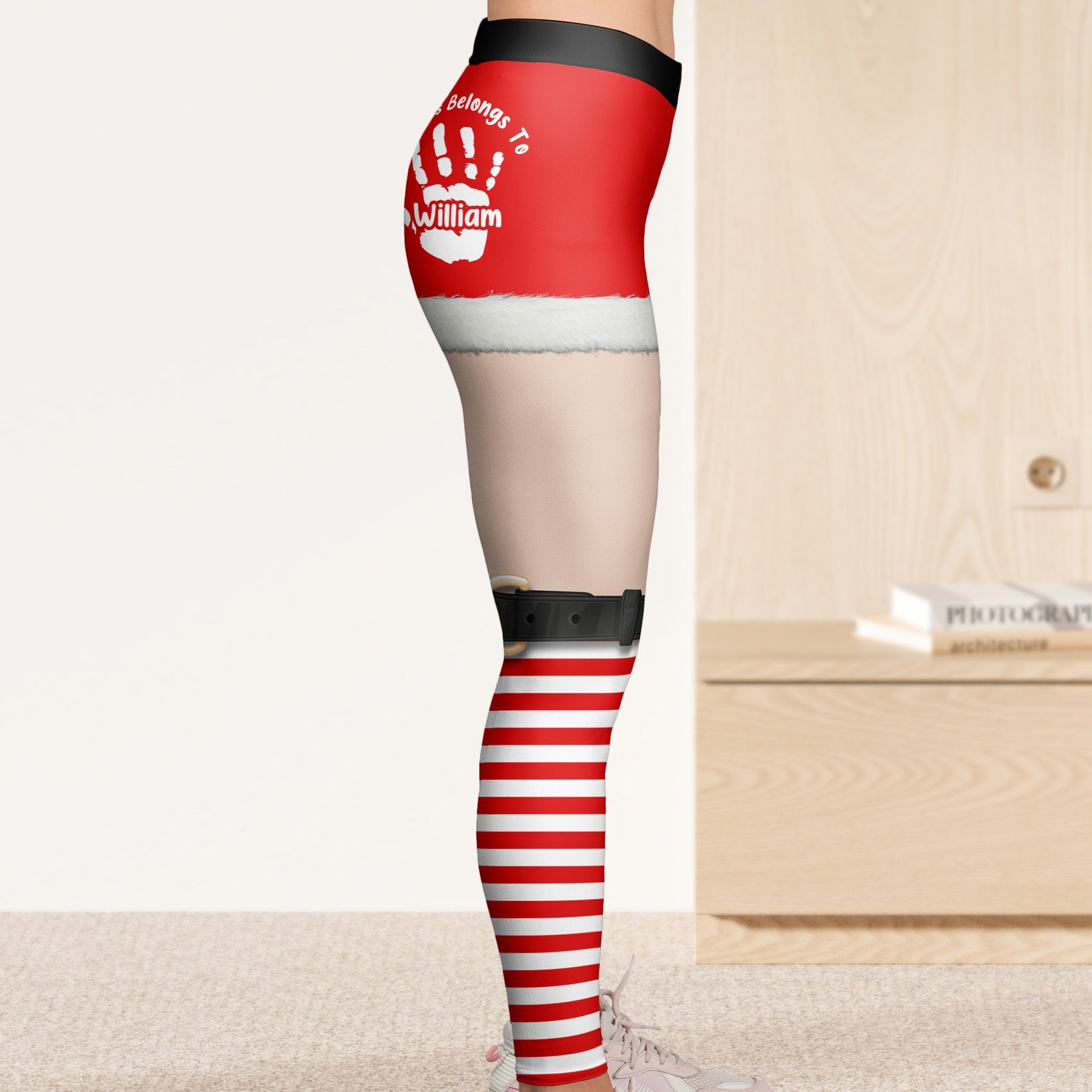 This A$$ Belongs To Funny Christmas Elf - Personalized Leggings