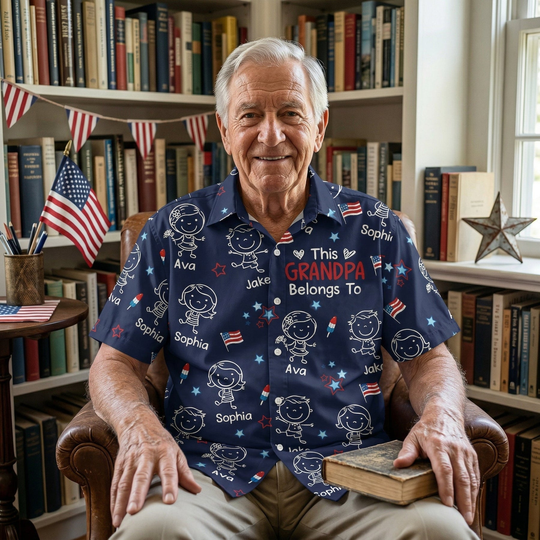 This Daddy Belongs To USA Flag Pattern - Personalized Hawaiian Shirt