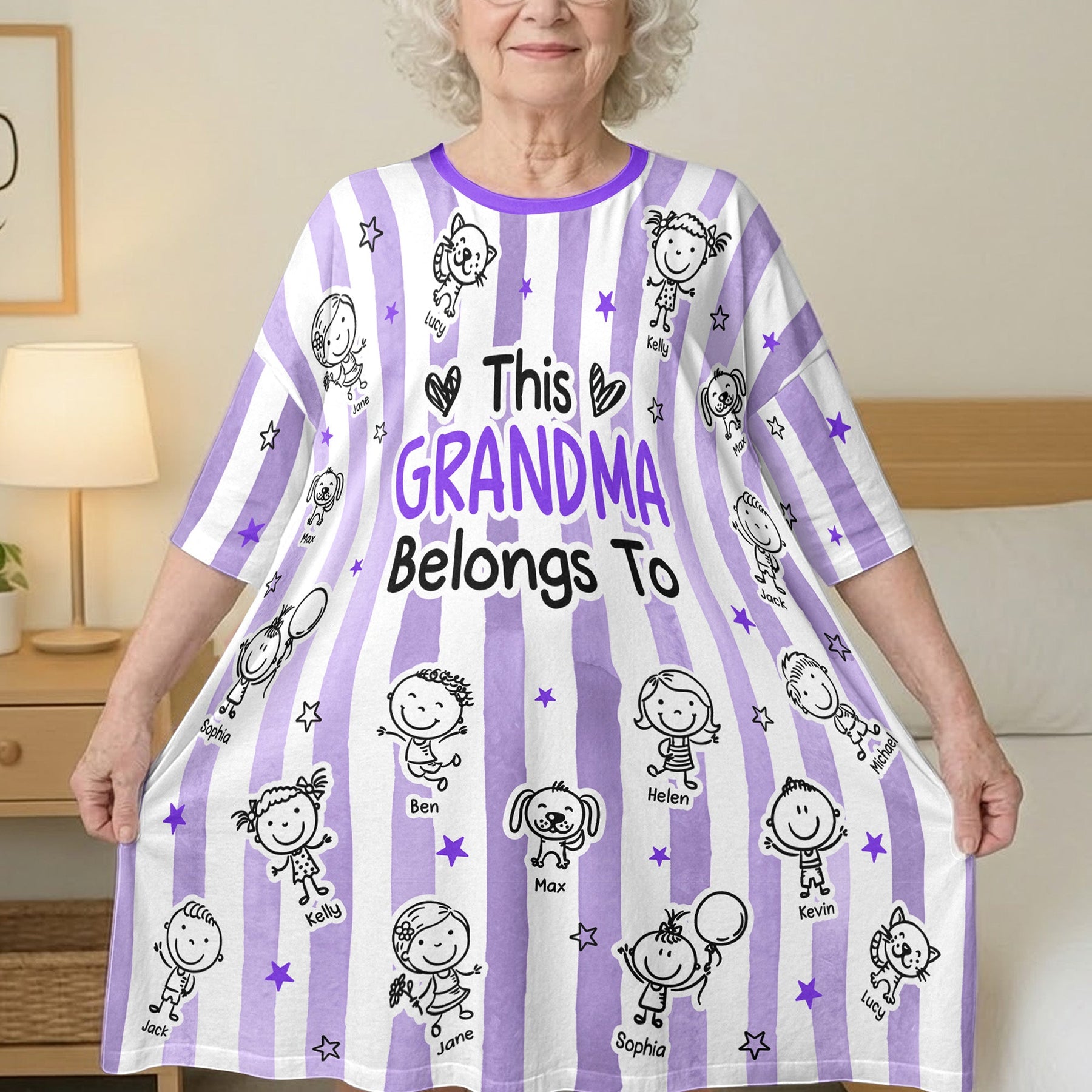 This Grandma Belongs To Doodle - Personalized Sleep Tee