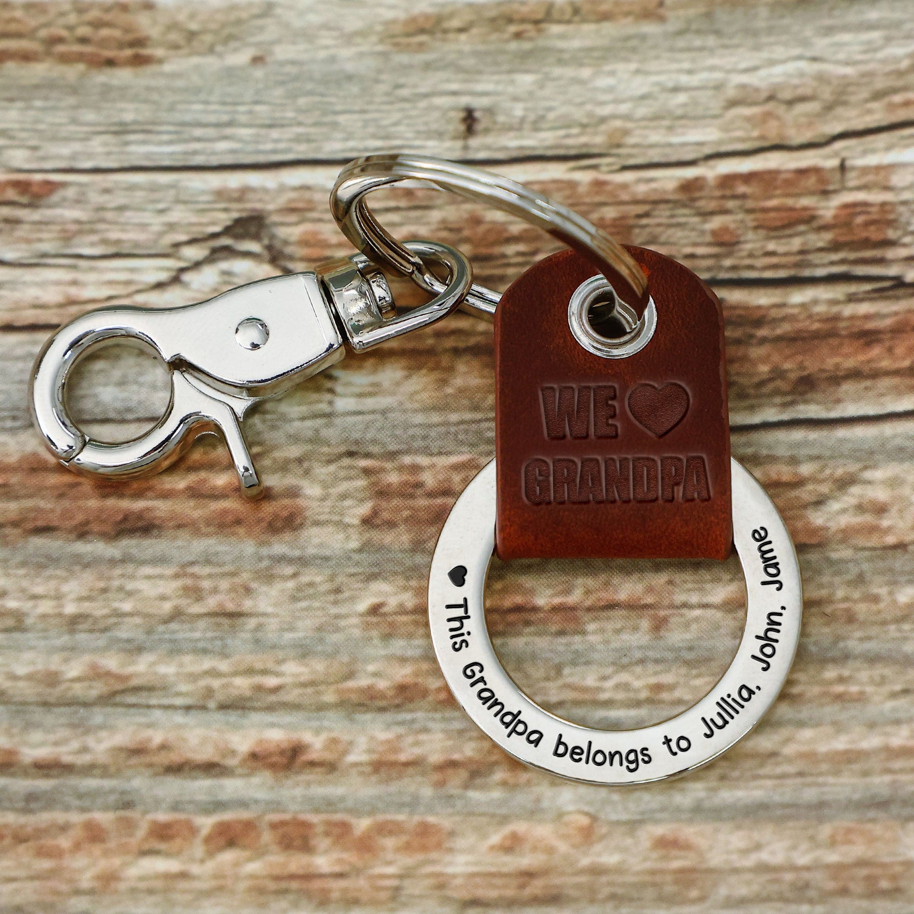 This Grandpa Belongs To - Personalized Coordinates Keychain