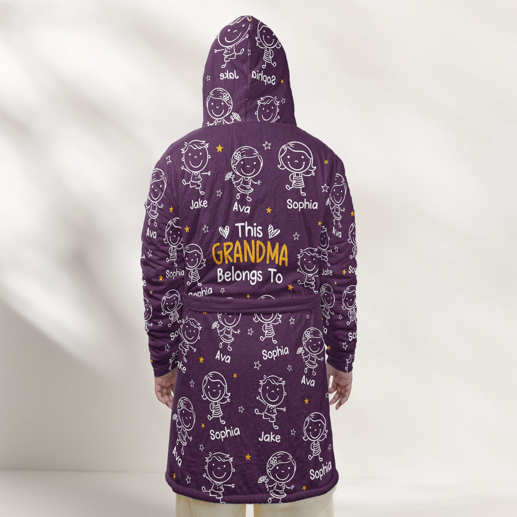 This Grandpa Grandma Belongs To - Personalized Hooded Robe
