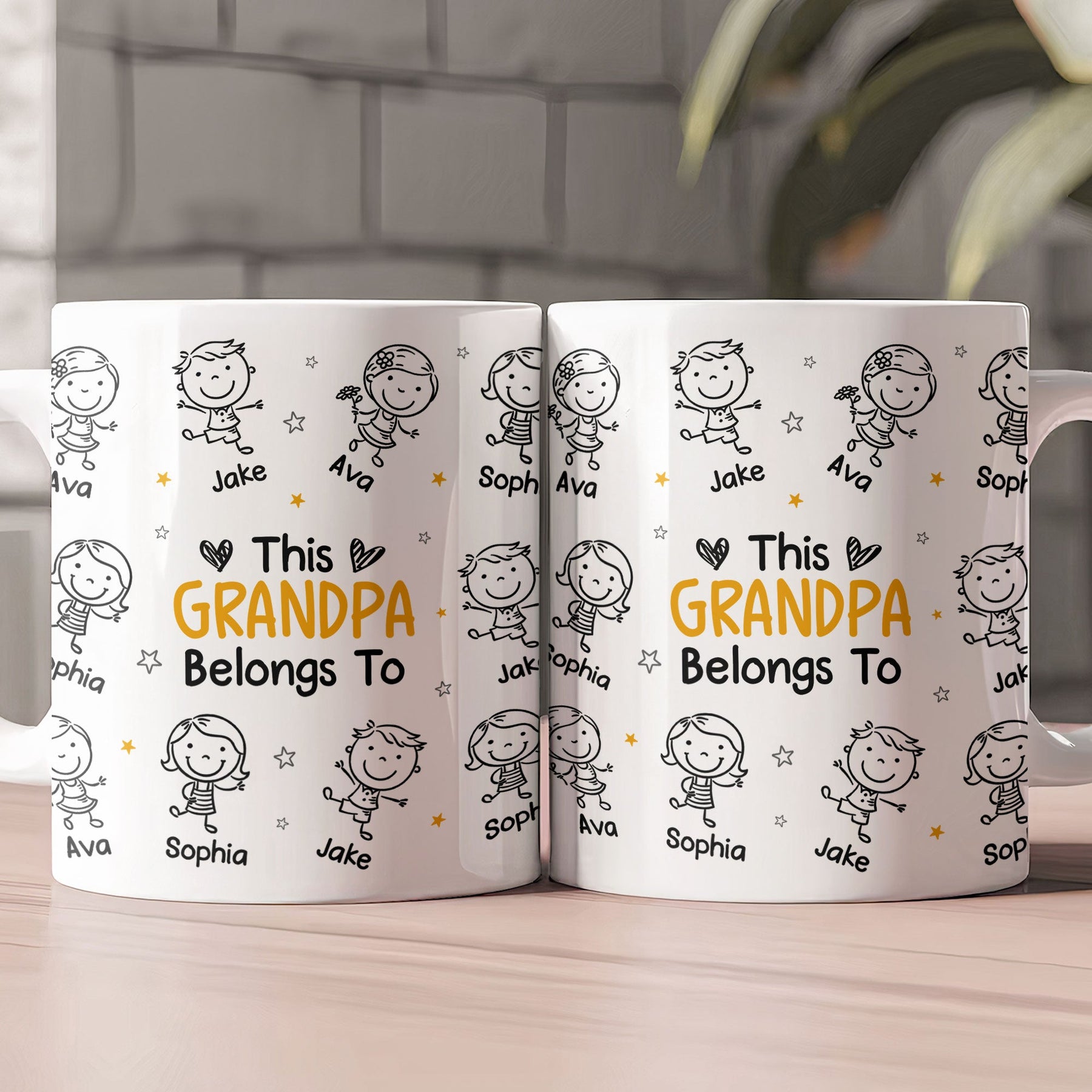 This Grandpa Grandma Belongs To - Personalized Mug