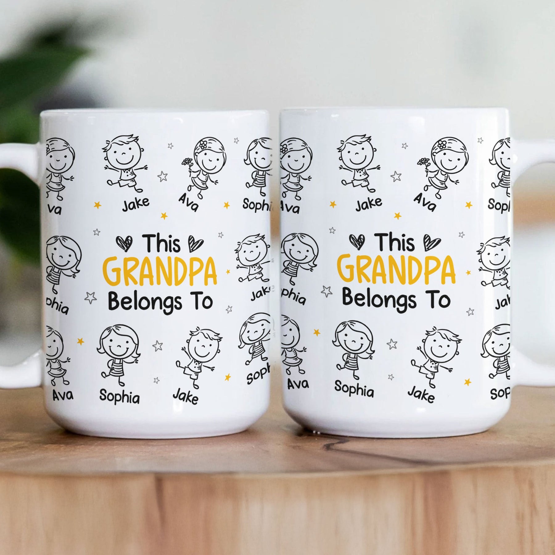 This Grandpa Grandma Belongs To - Personalized Mug
