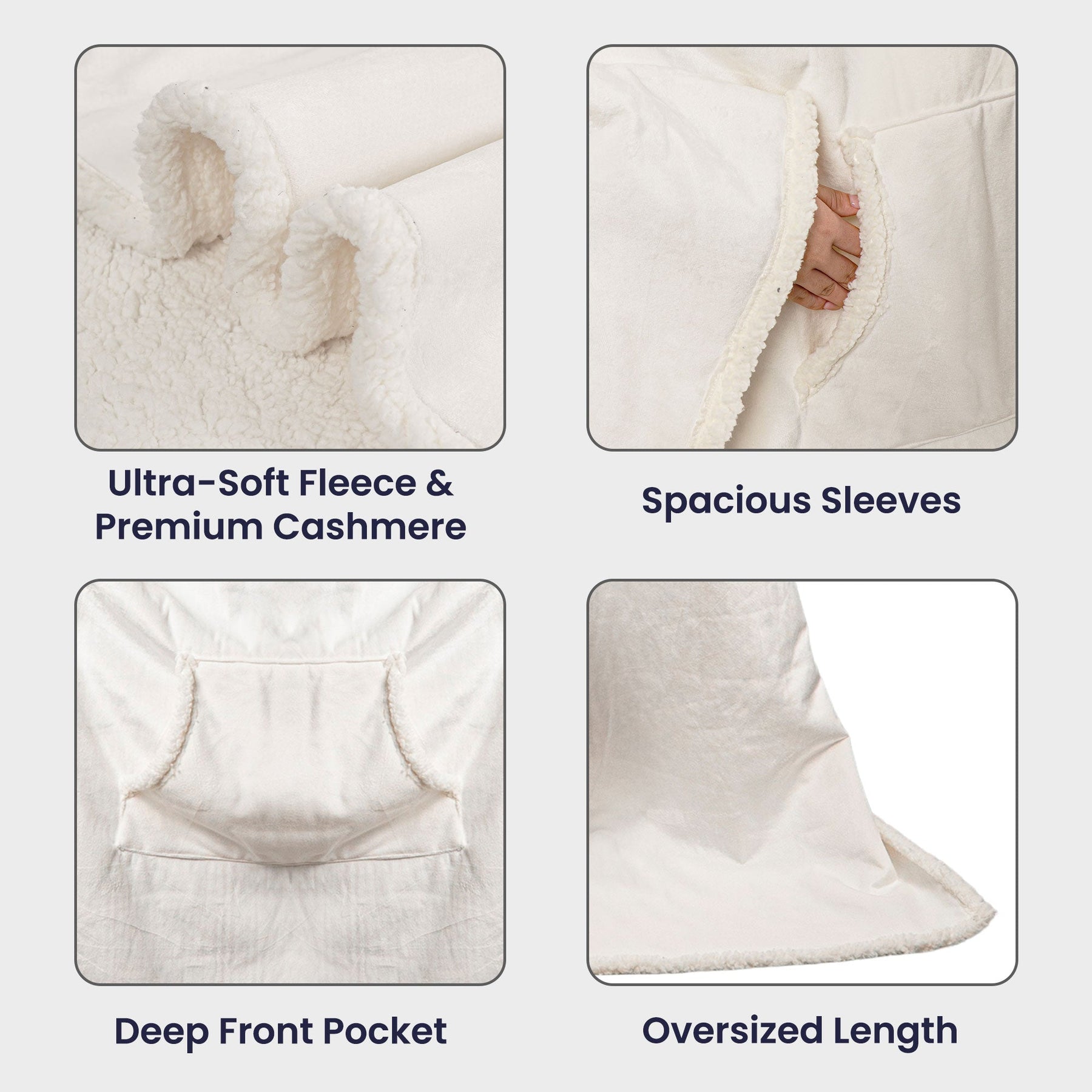 This Grandpa Grandma Belongs To - Personalized Wearable Blanket Hoodie With Sleeves