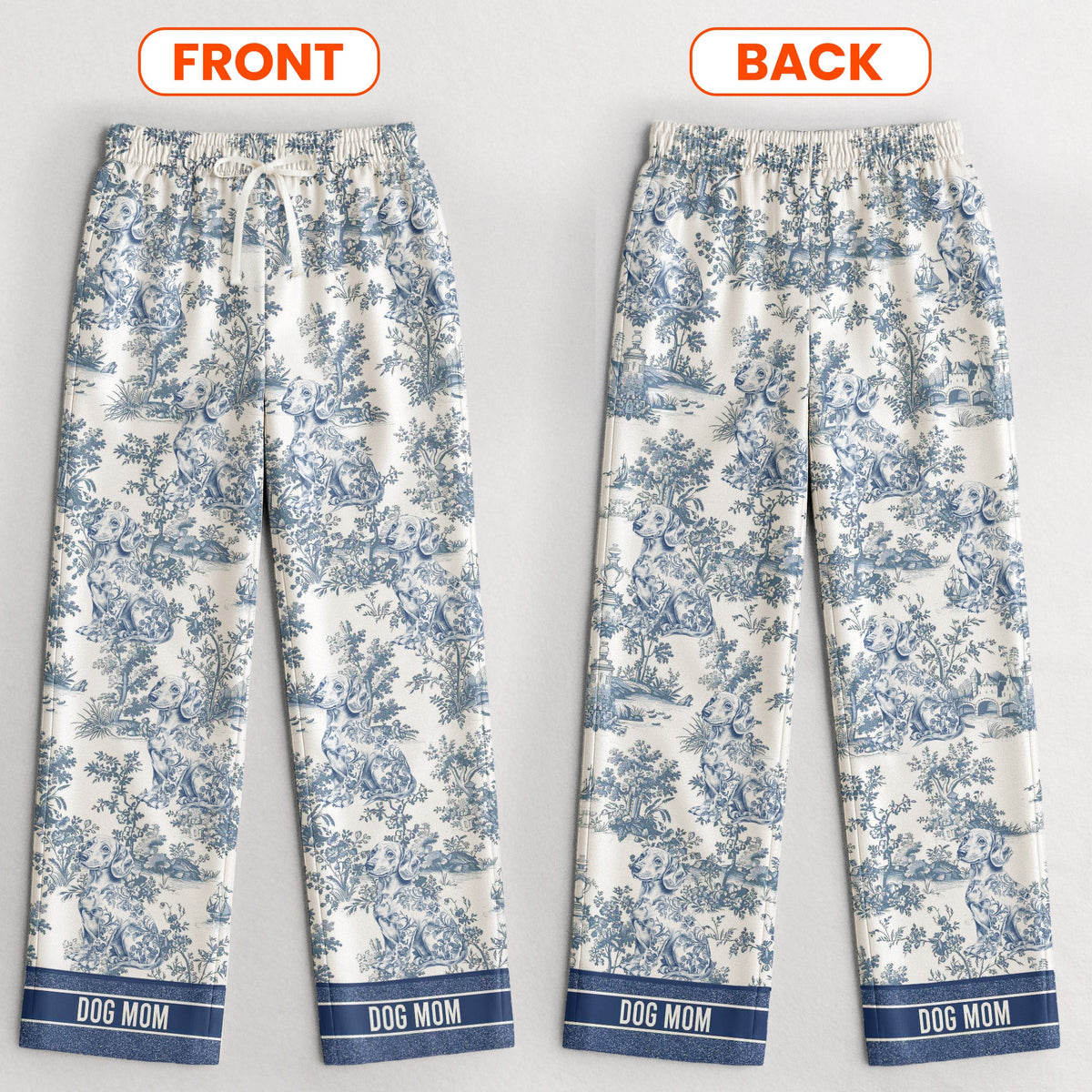 This Is My Pawjama Dog Mom Toile De Jouy - Personalized Satin Pajama Set