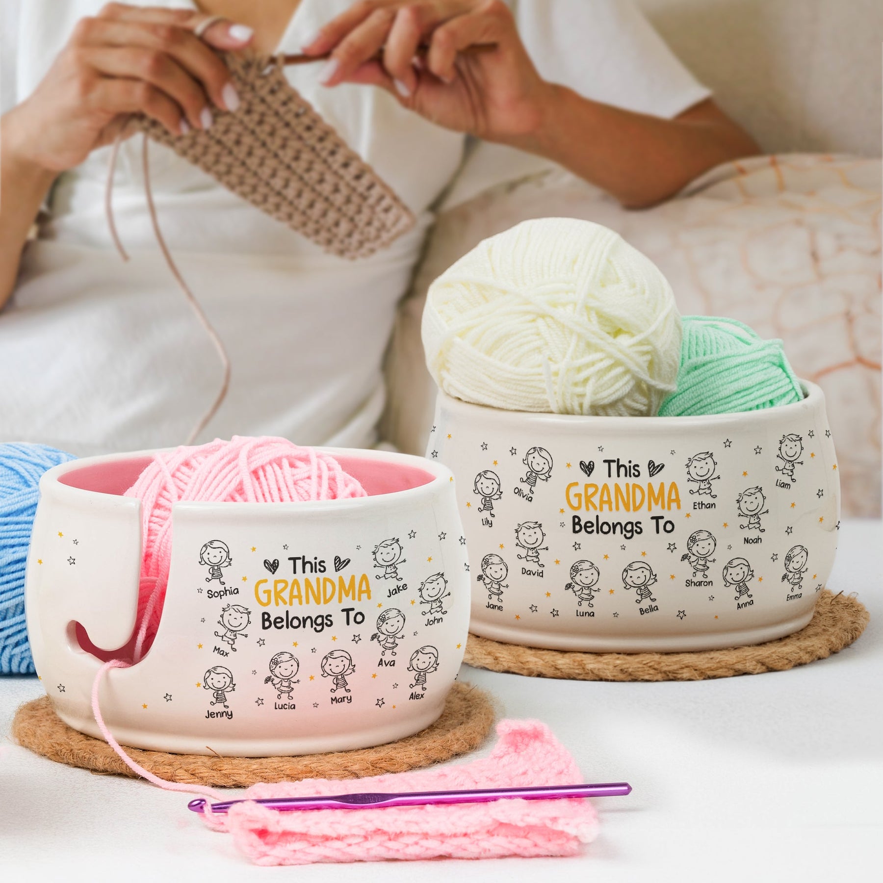 This Grandma Belongs To - Personalized Yarn Bowl