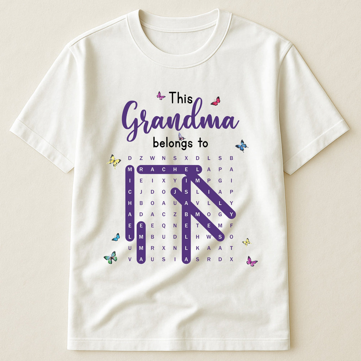 This Grandma Belongs To Word Search - Personalized Shirt