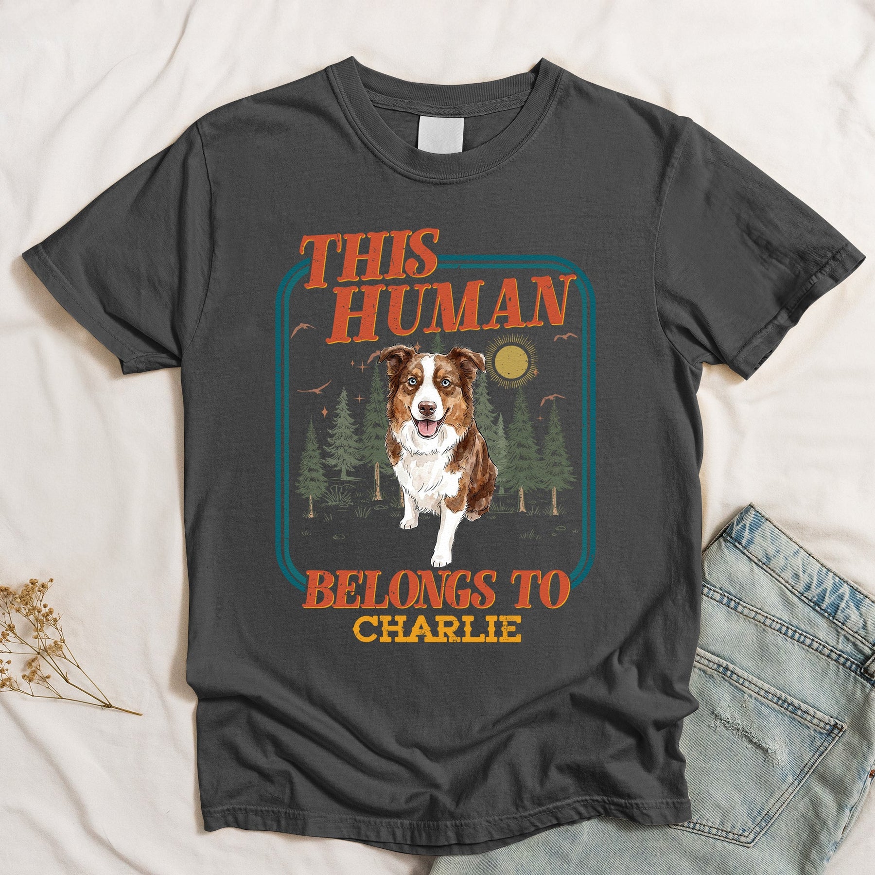 This Human Belongs To Custom Pet Portrait Watercolor - Personalized Shirt