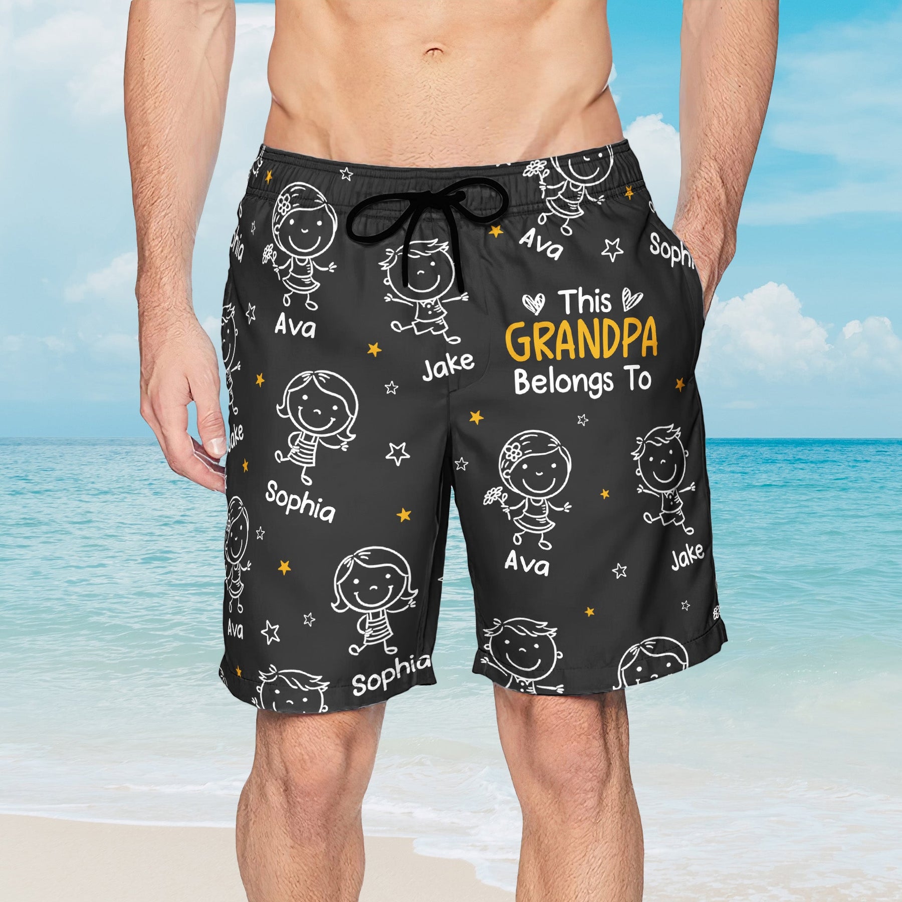 This Papa Belongs To Doodle Style- Personalized Shorts