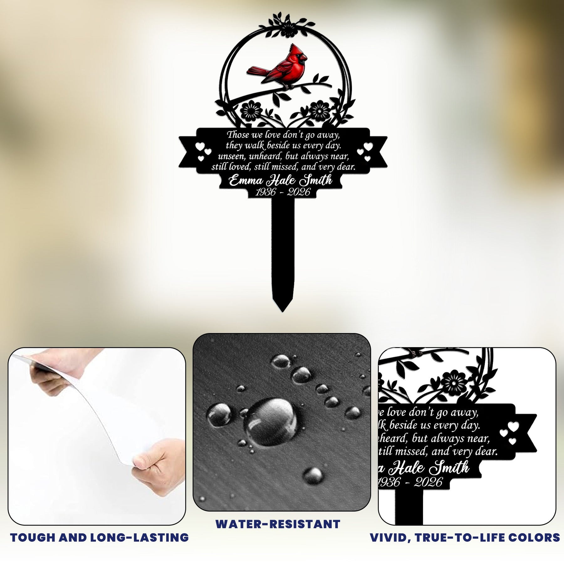 Those We Love Don't Go Away Grave Marker Remembrance Gift - Personalized Garden Stake
