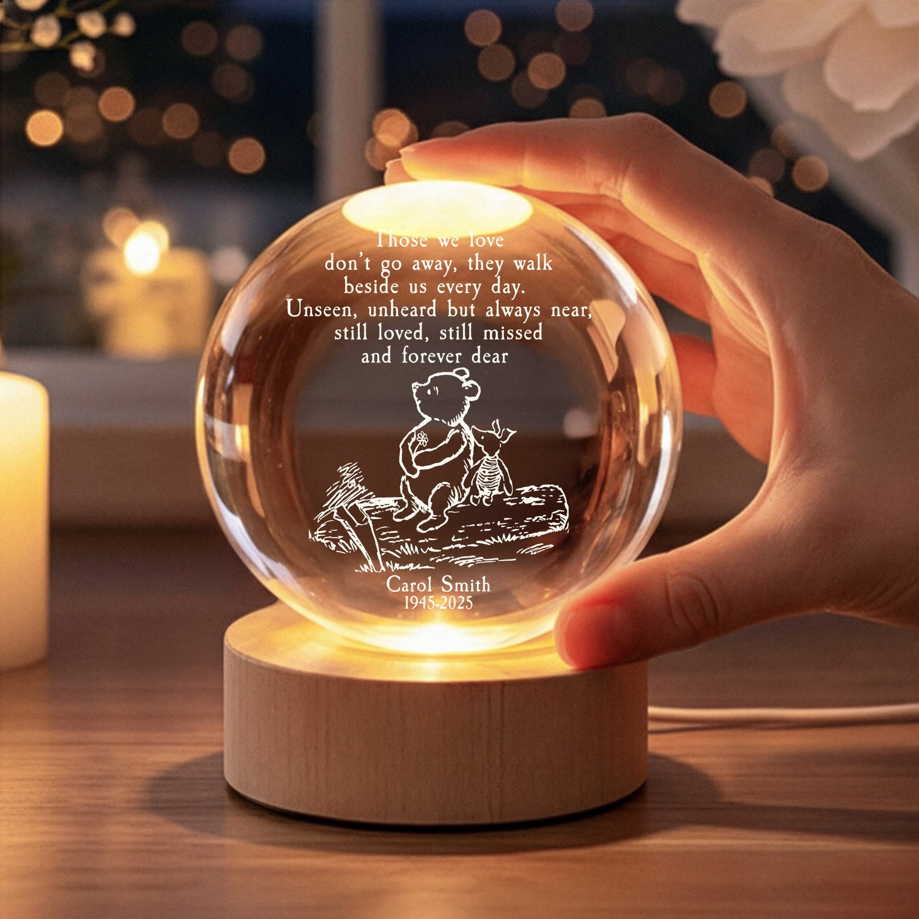 Those We Love Don't Go Away Remembrance Gift - Personalized Night Light