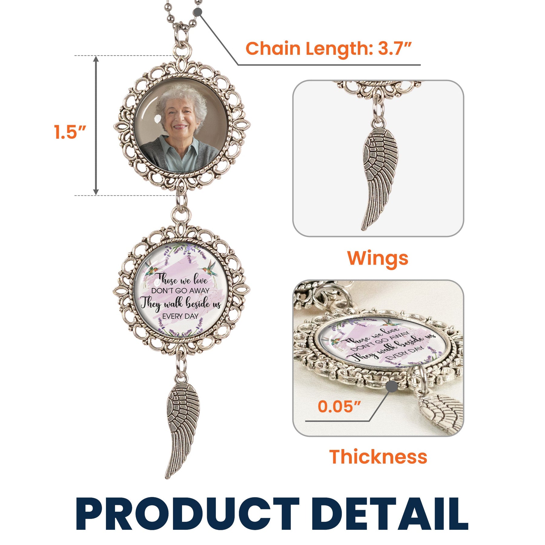 Those We Love Don't Go Away They Walk Beside Us Every Day - Personalized Photo Car Ornament