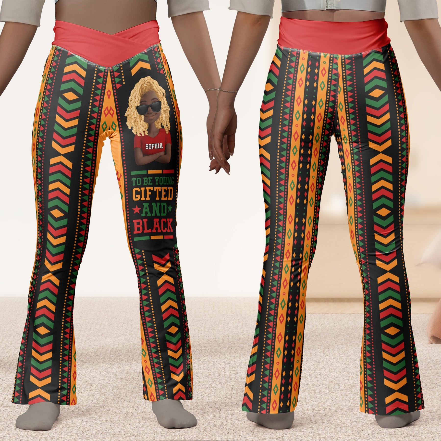 To Be Young, Gifted And Black - Personalized Flare Leggings