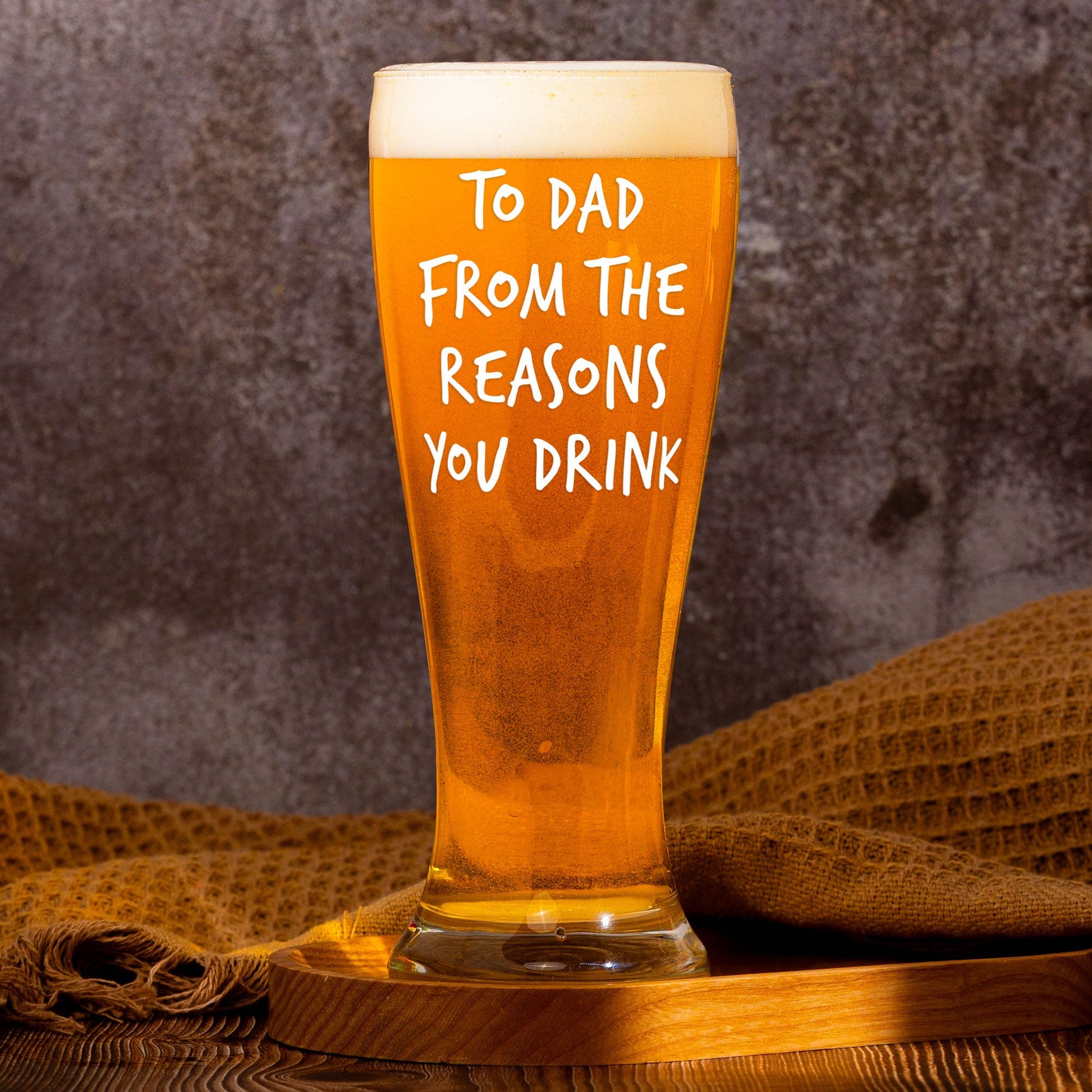 To Dad From The Reasons You Drink Custom Cute Kids - Personalized Pilsner Glass