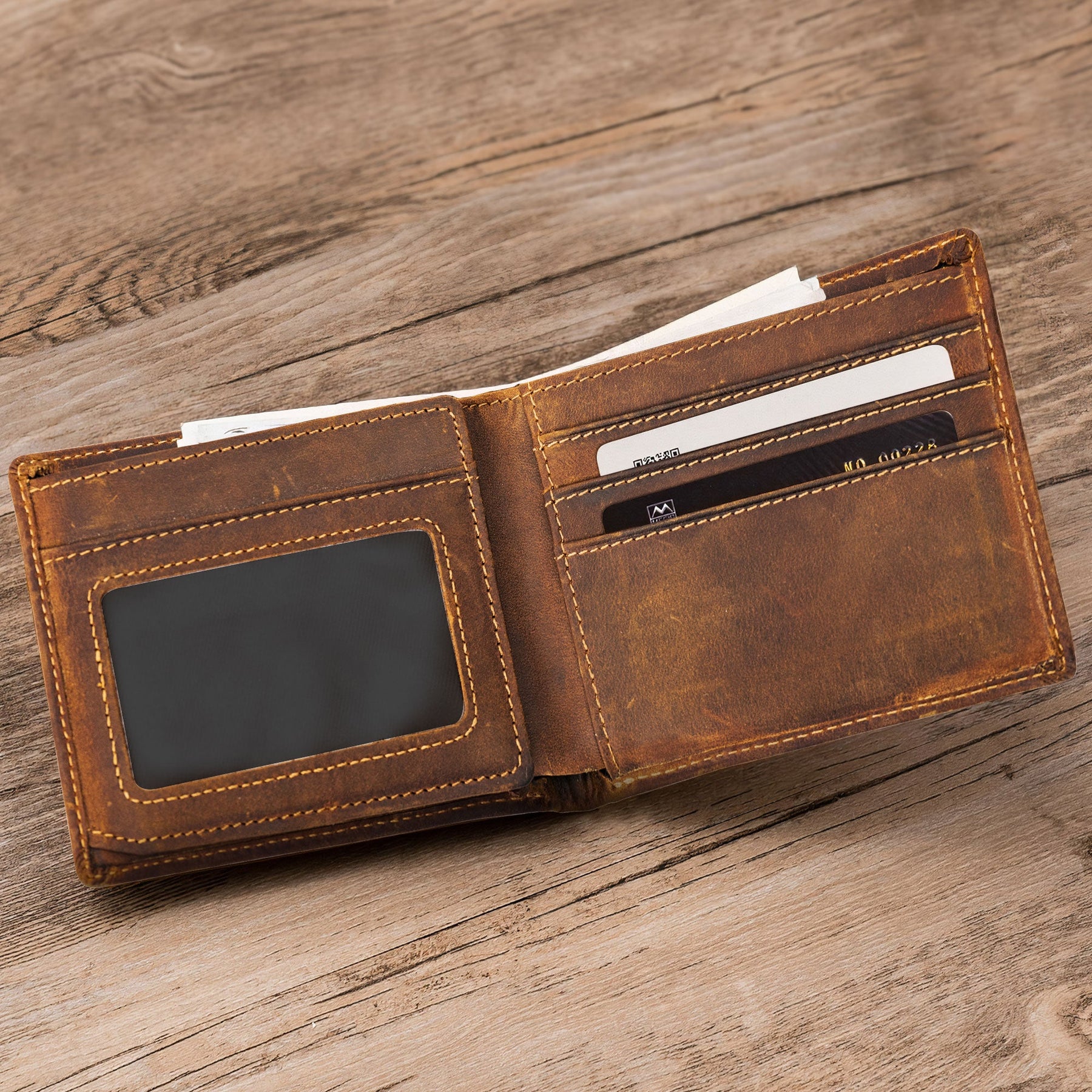 To Dad From Your Financial Burdens - Dad & Kids Fist Bumps - Personalized Leather Wallet