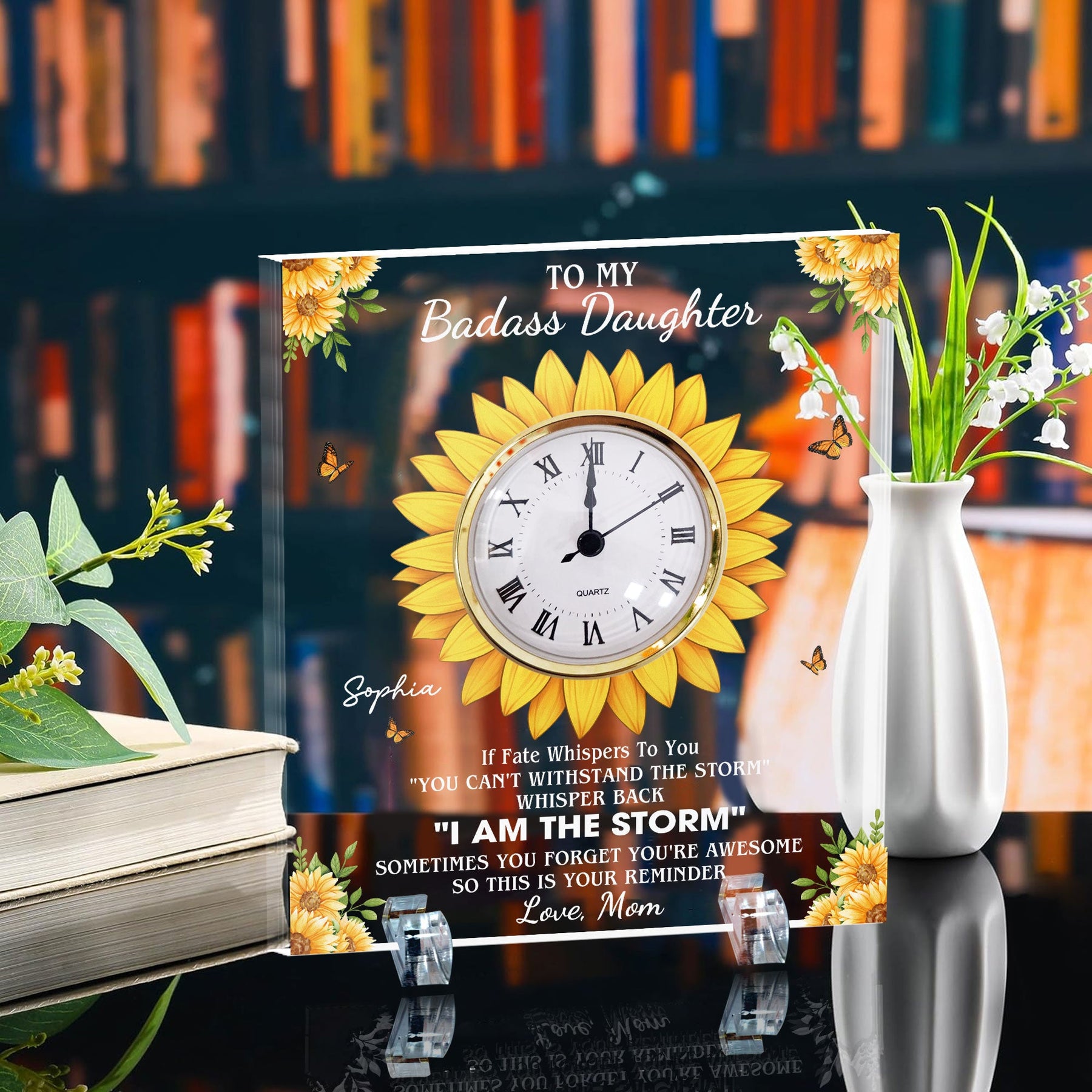 To My Daughter Gift If Fate Whisper To You - Personalized Acrylic Desk Clock