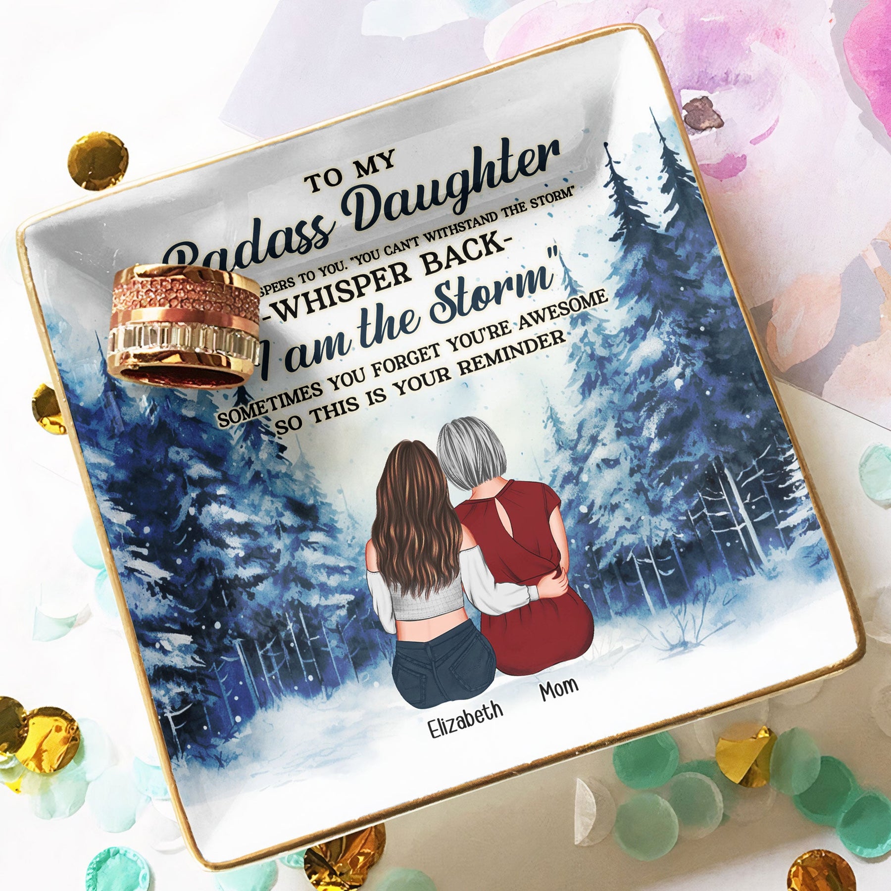 To My Daughter Gifts A Reminder That You're Awesome - Personalized Jewelry Dish