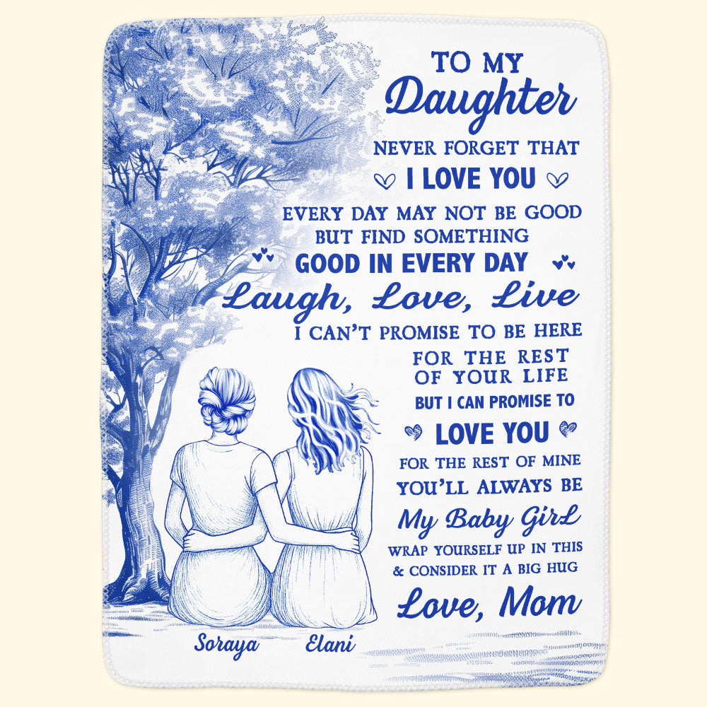 To My Daughter Toile De Jouy Style - Personalized Blanket