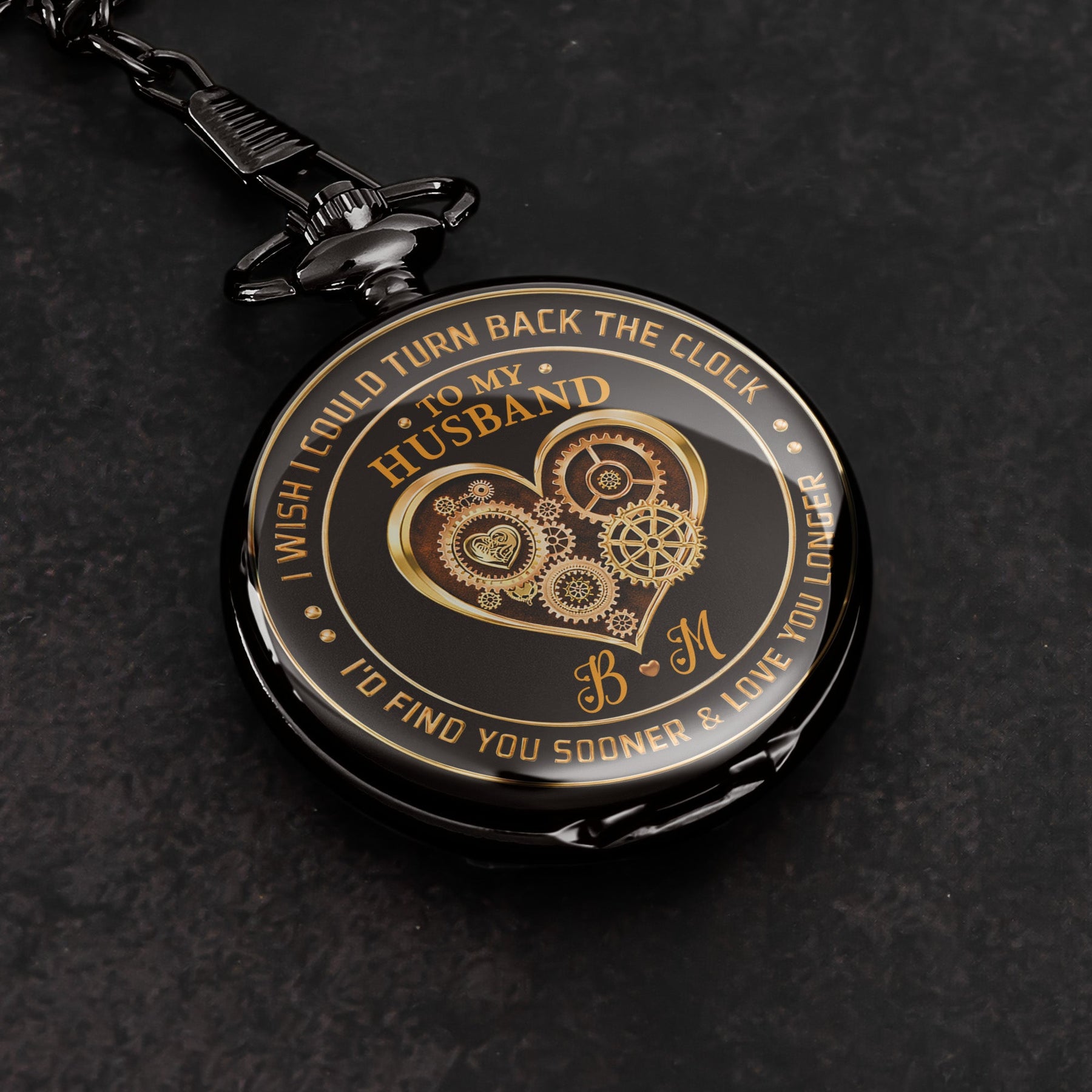 To My Husband I Wish I Could Turn Back The Clock Gift For Him - Personalized Pocket Watch