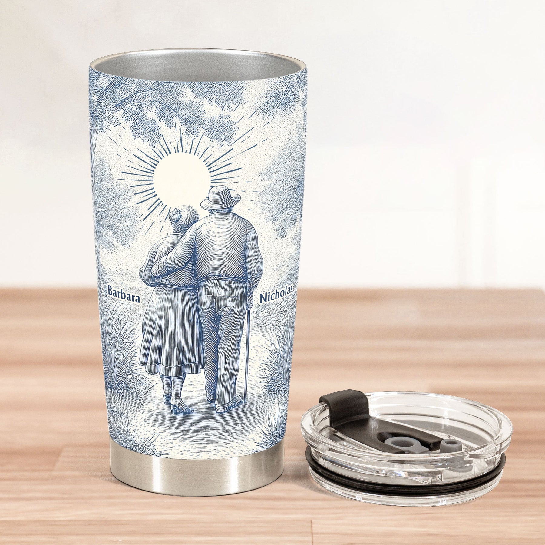 To My Wife My Queen Forever From Your Grumpy Old Husband - Personalized Tumbler Cup