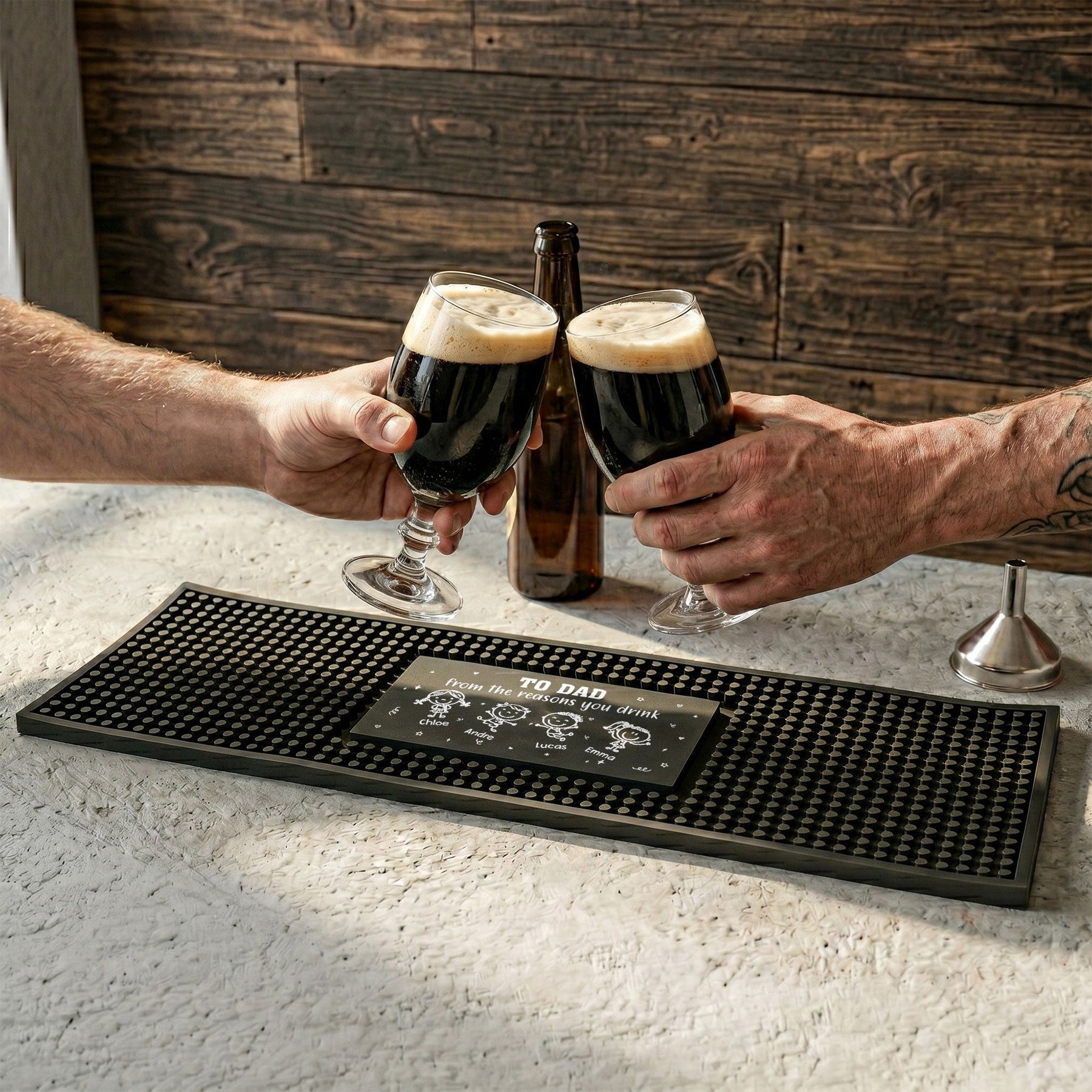 To Dad, Papa From The Reason You Drink - Personalized Bar Mat