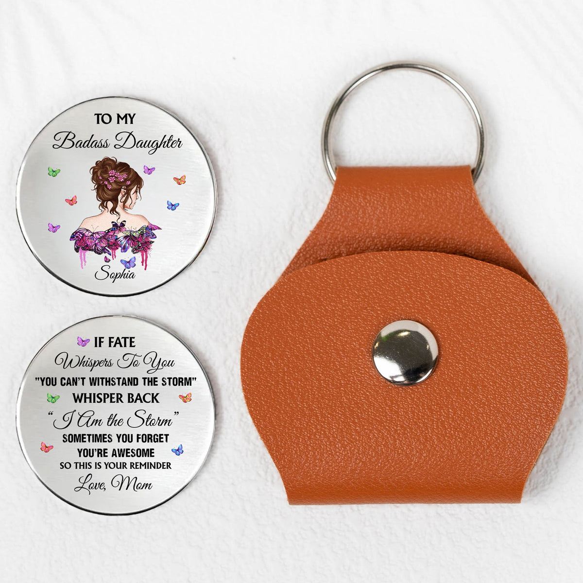 To My Badass Daughter I Love You - Personalized Pocket Hug