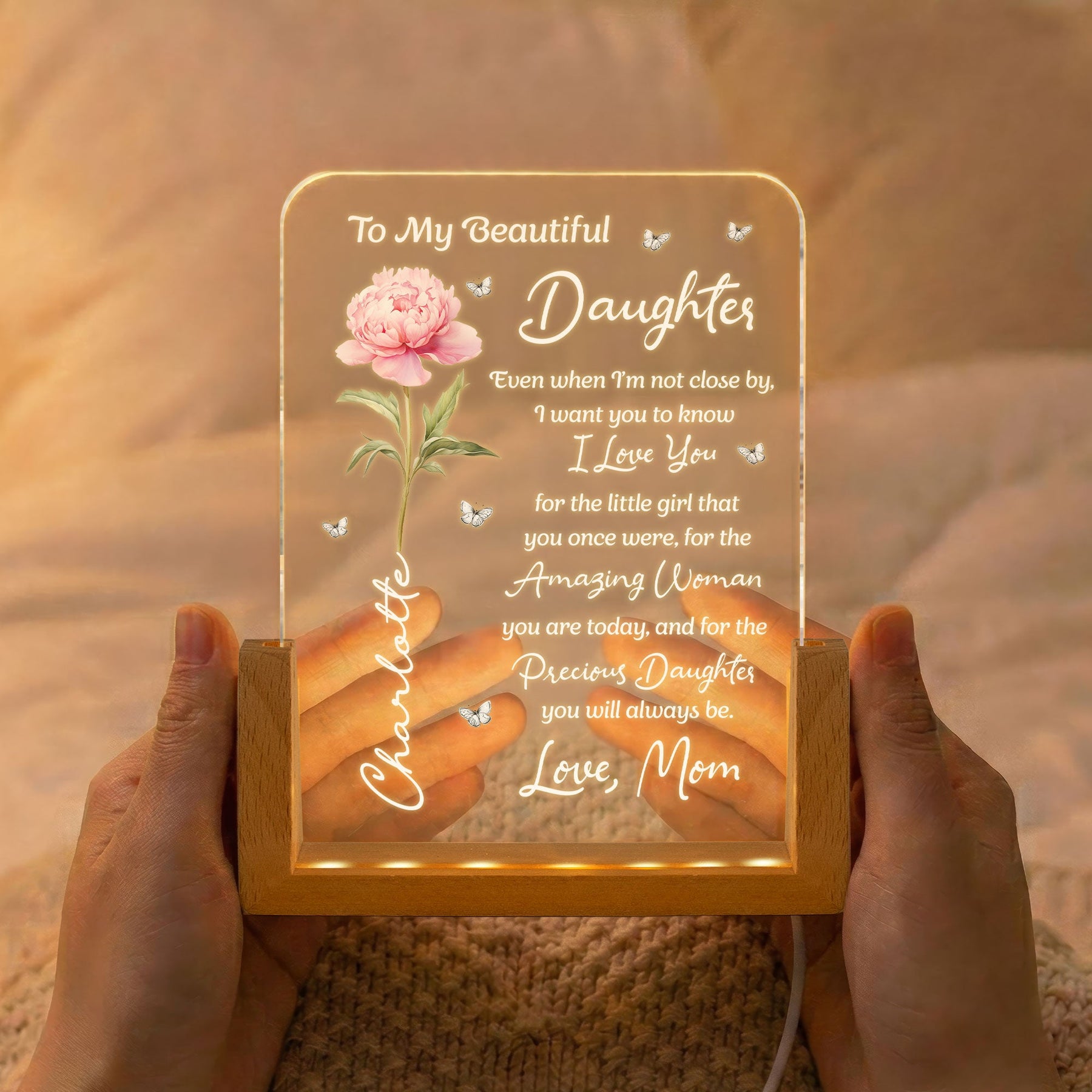 To My Daughter From Mom, Dad - Sentimental Gift, Keepsake Gift - Personalized Night Light
