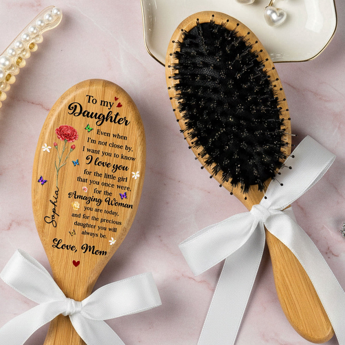 To My Daughter I Want You To Know I Love You - Personalized Hair Brush