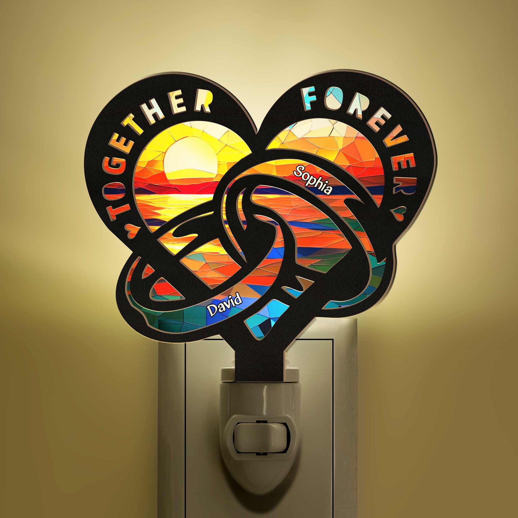 Together Forever - Personalized Wood And Acrylic Night Light