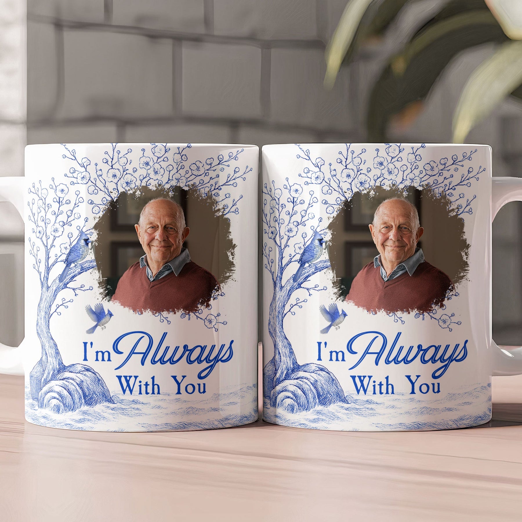 Toile De Jouy Memorial I'm Always With You - Personalized Photo Mug