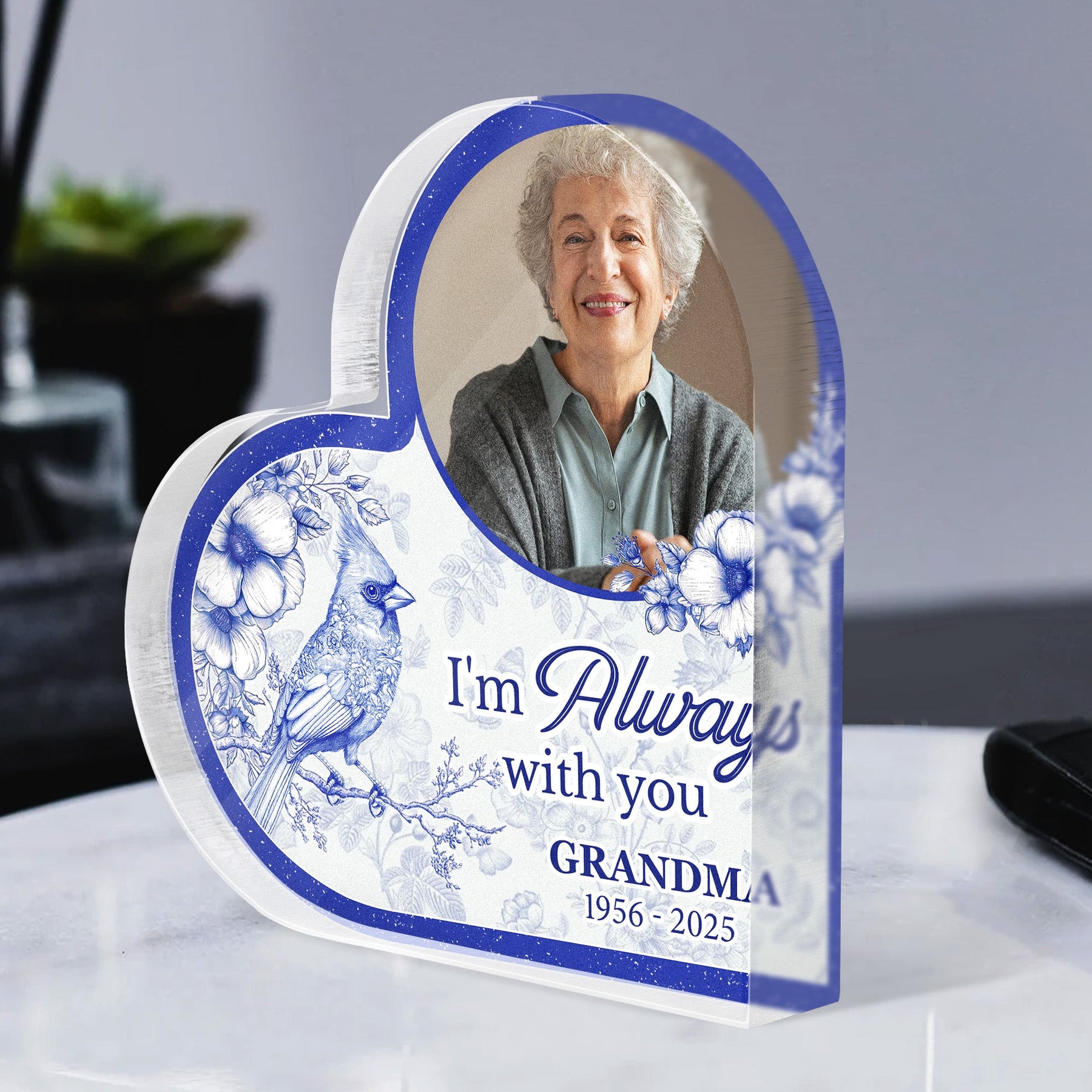 Toile De Jouy Style Memorial I'm Always With You - Personalized Acrylic Photo Plaque